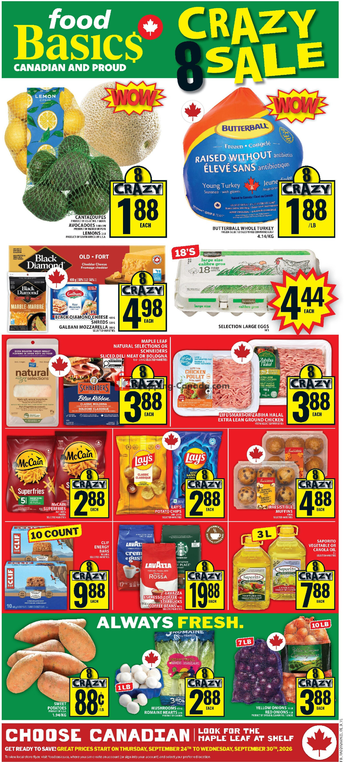 Food Basics flyer from Thursday September 24, 2026 to Wednesday September 30, 2026 - page 1