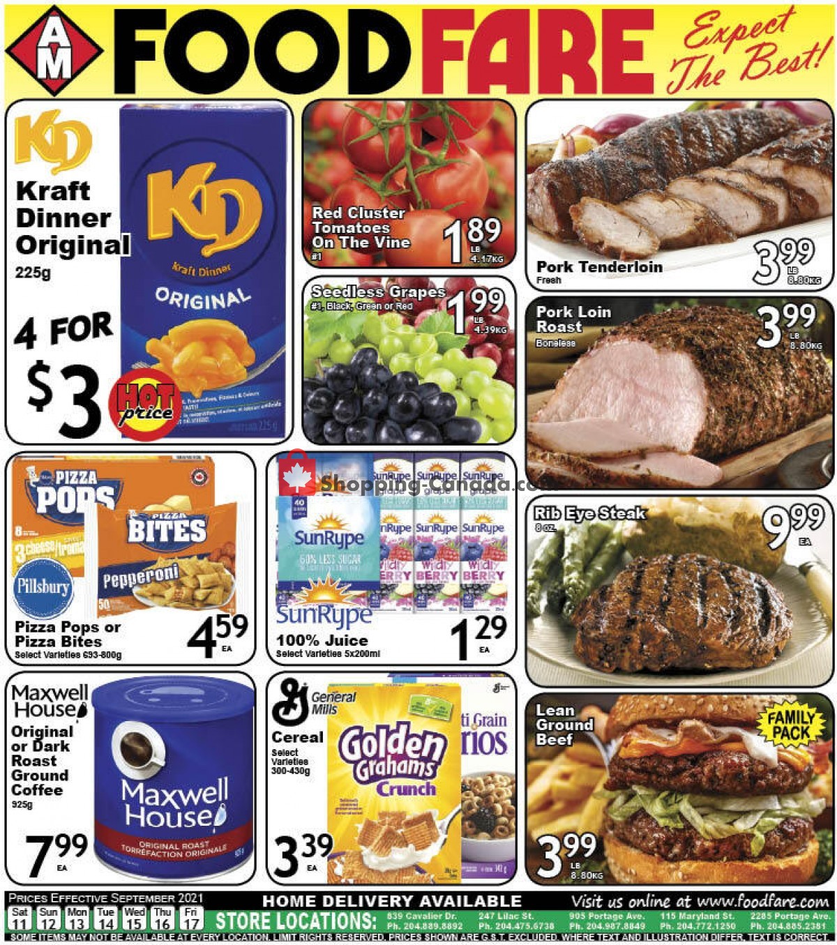 Food fare flyer from Saturday September 11, 2021 to Friday September 17, 2021 - page 1