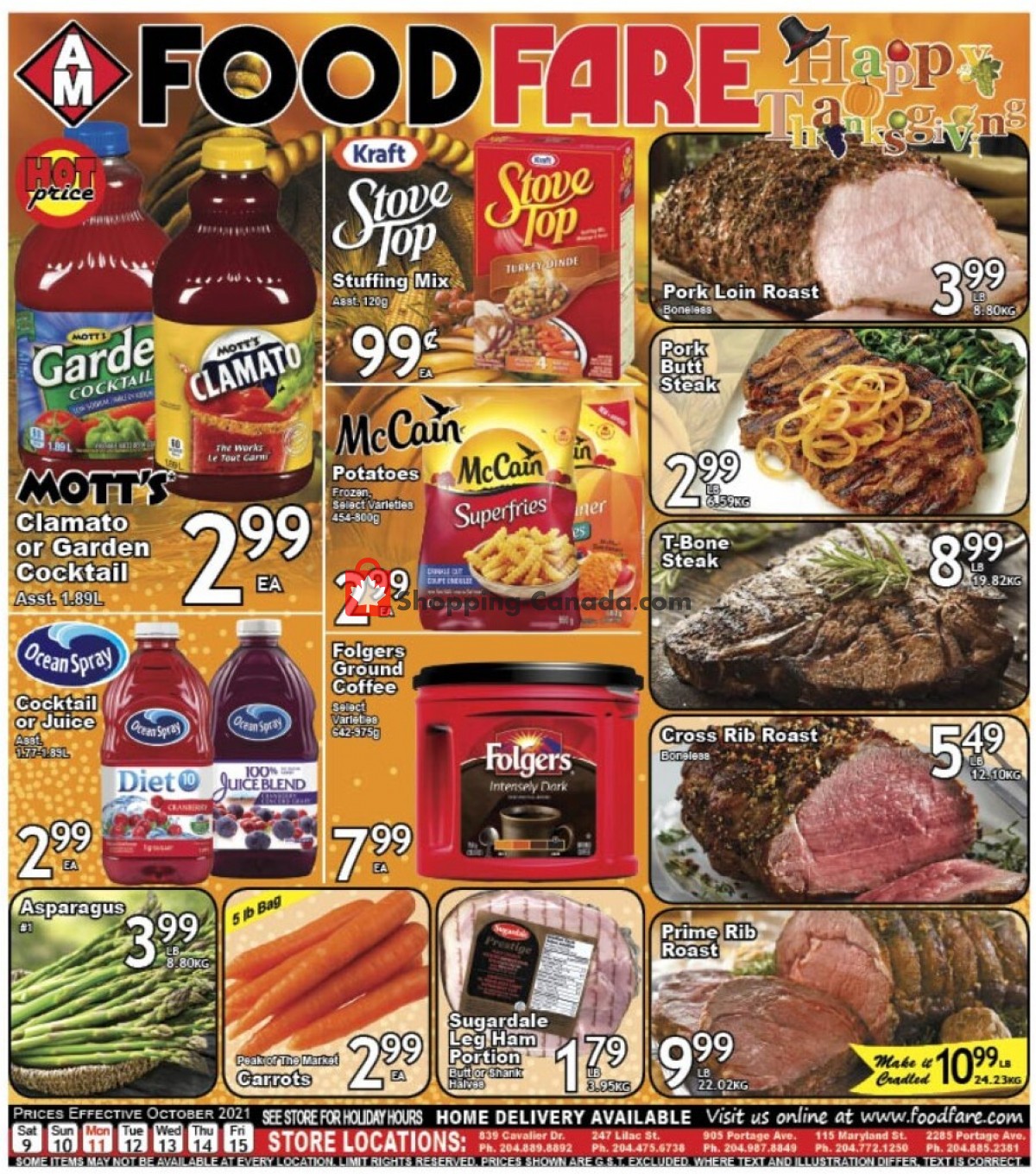 Food fare flyer from Saturday October 9, 2021 to Friday October 15, 2021 - page 1