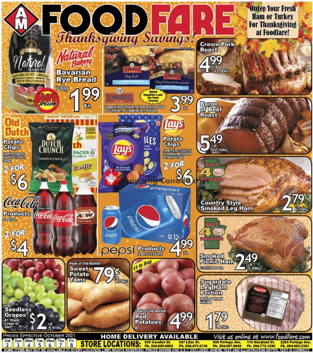 Food fare flyer from Saturday October 2, 2021 to Friday October 8, 2021 - page 1