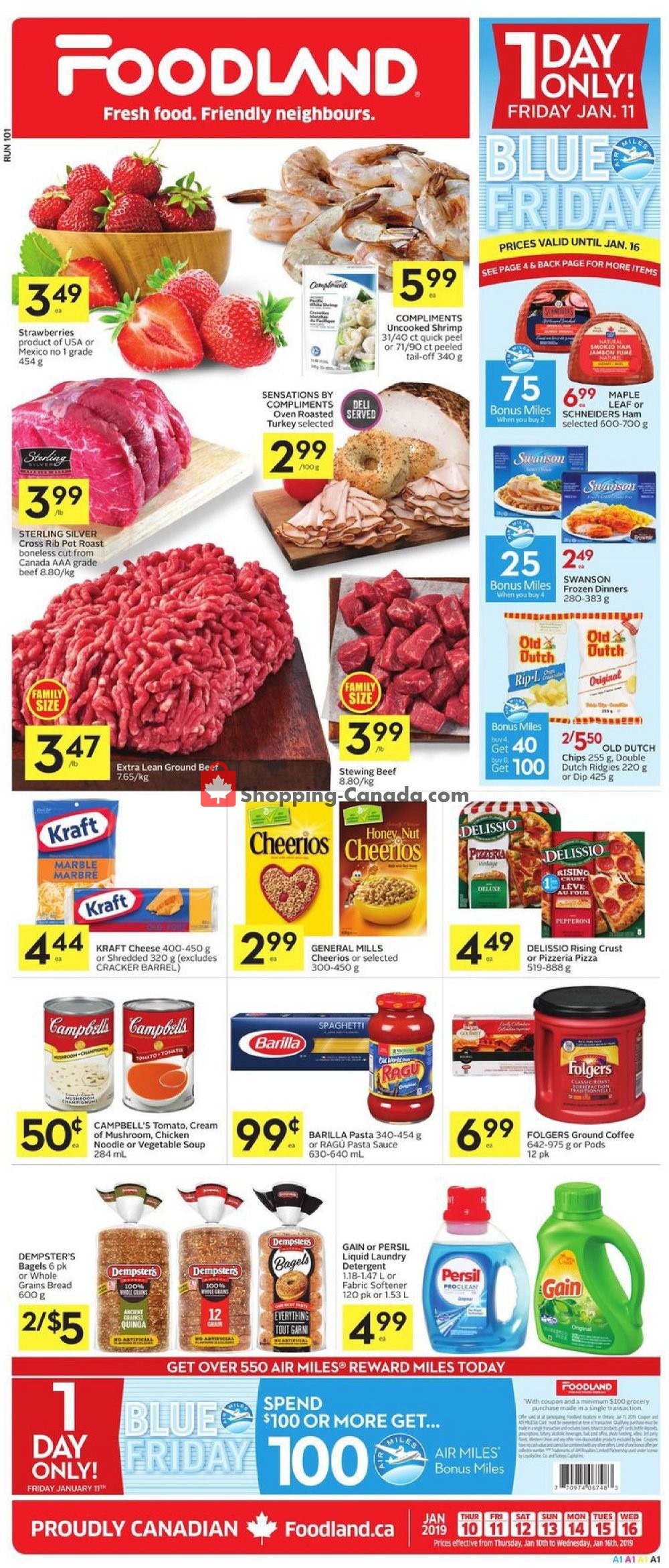 Foodland flyer from Thursday January 10, 2019 to Wednesday January 16, 2019 - page 1