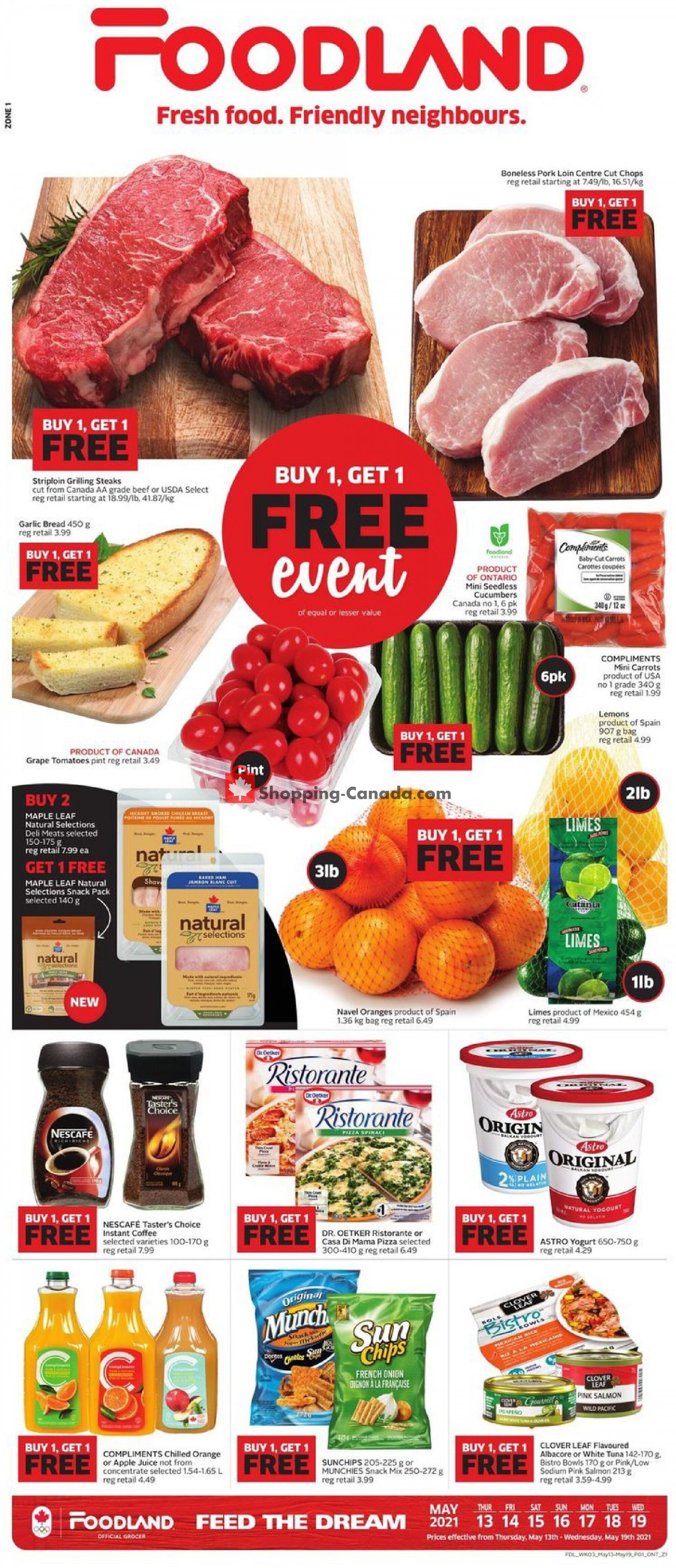 Foodland flyer from Thursday May 13, 2021 to Wednesday May 19, 2021 - page 1