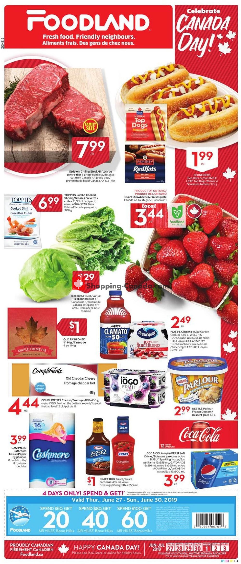 Foodland flyer from Thursday June 27, 2019 to Wednesday July 3, 2019 - page 1