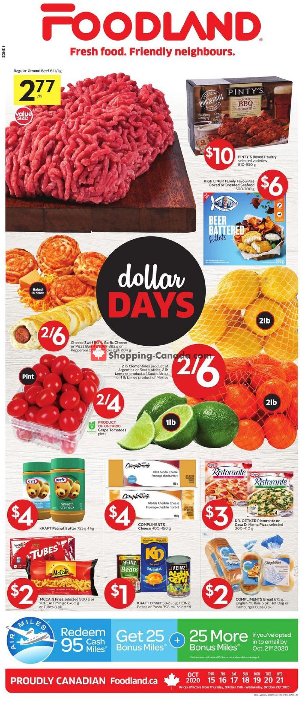Foodland flyer from Thursday October 15, 2020 to Wednesday October 21, 2020 - page 1