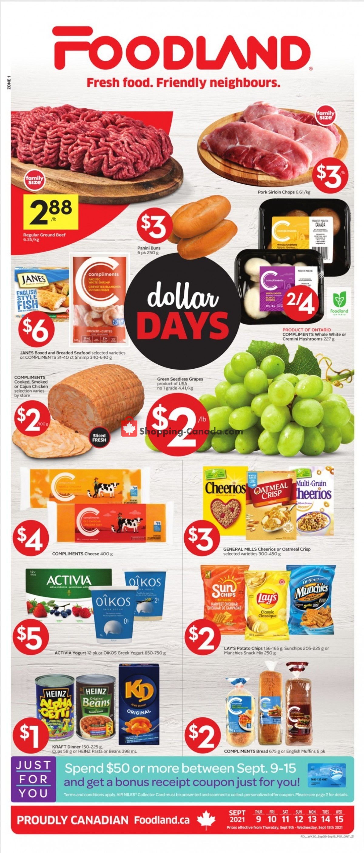 Foodland flyer from Thursday September 9, 2021 to Wednesday September 15, 2021 - page 1