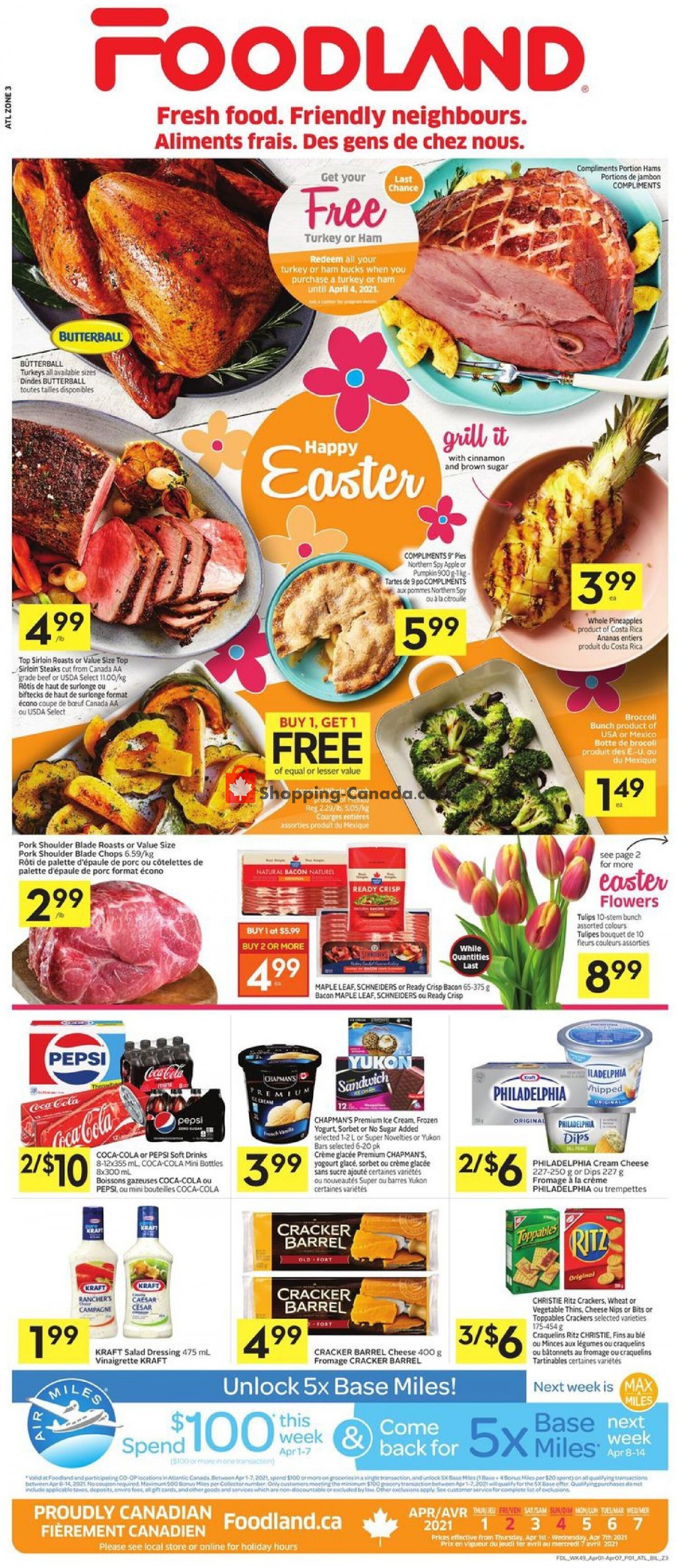Foodland flyer from Thursday April 1, 2021 to Wednesday April 7, 2021 - page 1