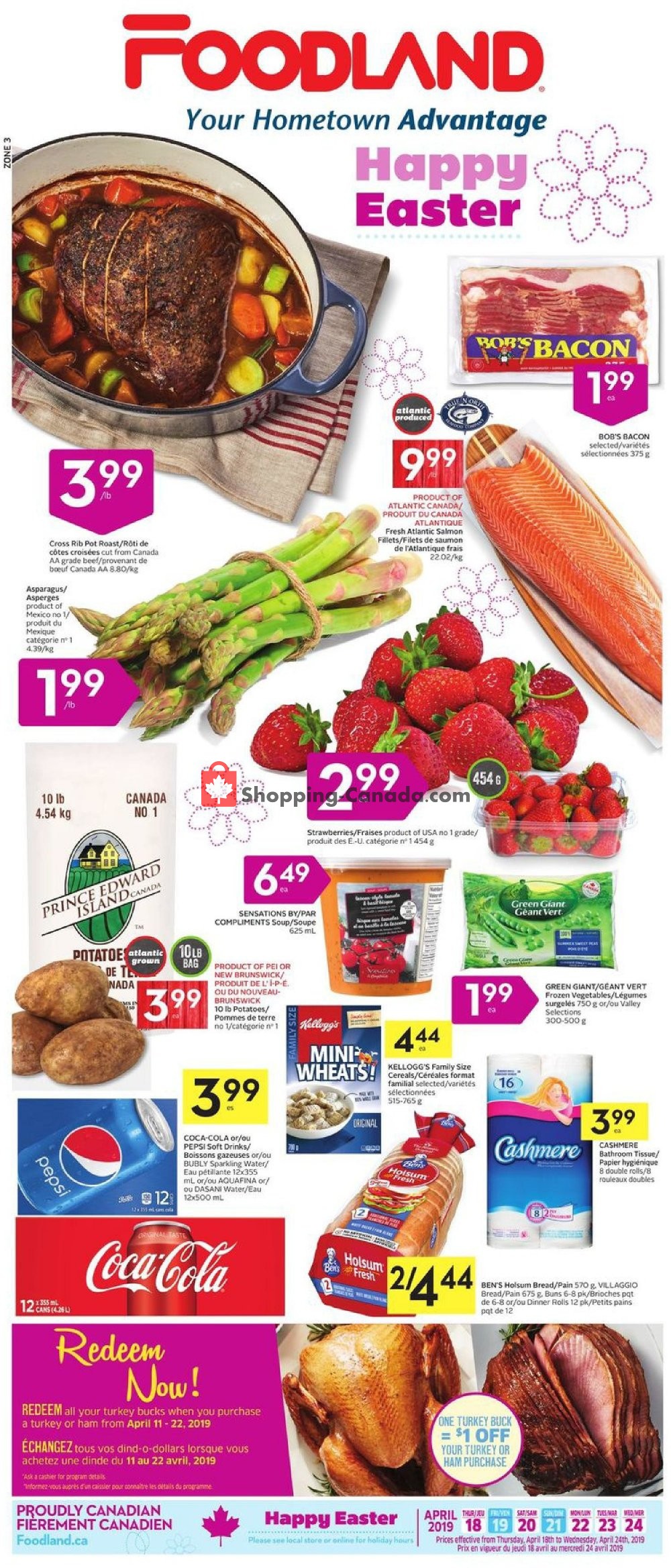 Foodland flyer from Thursday April 18, 2019 to Wednesday April 24, 2019 - page 1