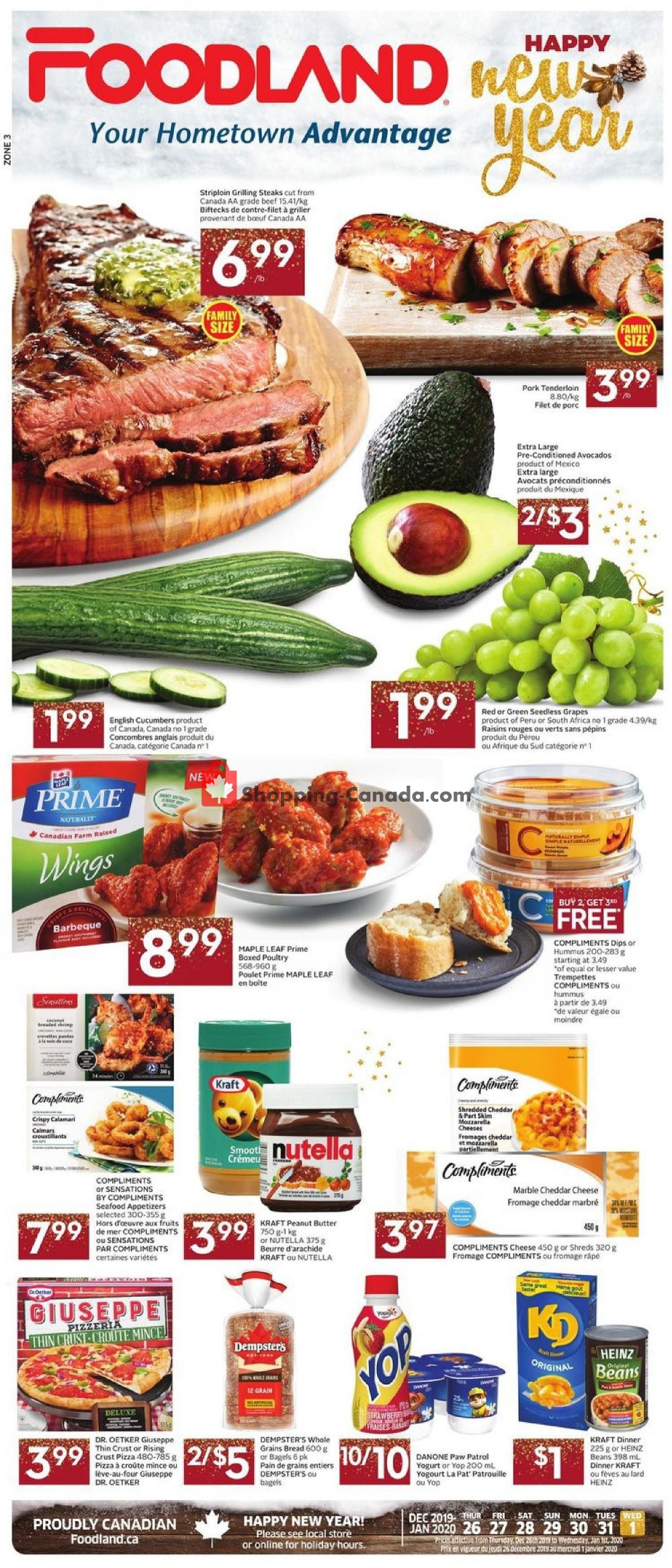 Foodland Canada, flyer (Happy New Year Atlantic) December 26