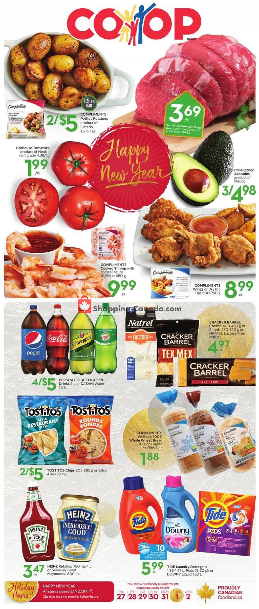 Foodland flyer from Thursday December 27, 2018 to Wednesday January 2, 2019 - page 1