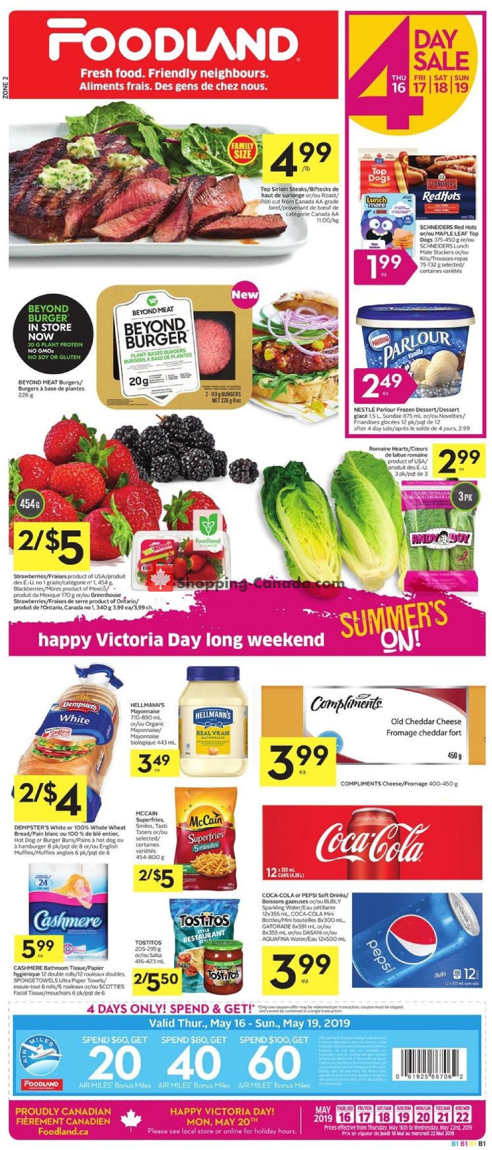 Foodland flyer from Thursday May 16, 2019 to Wednesday May 22, 2019 - page 1