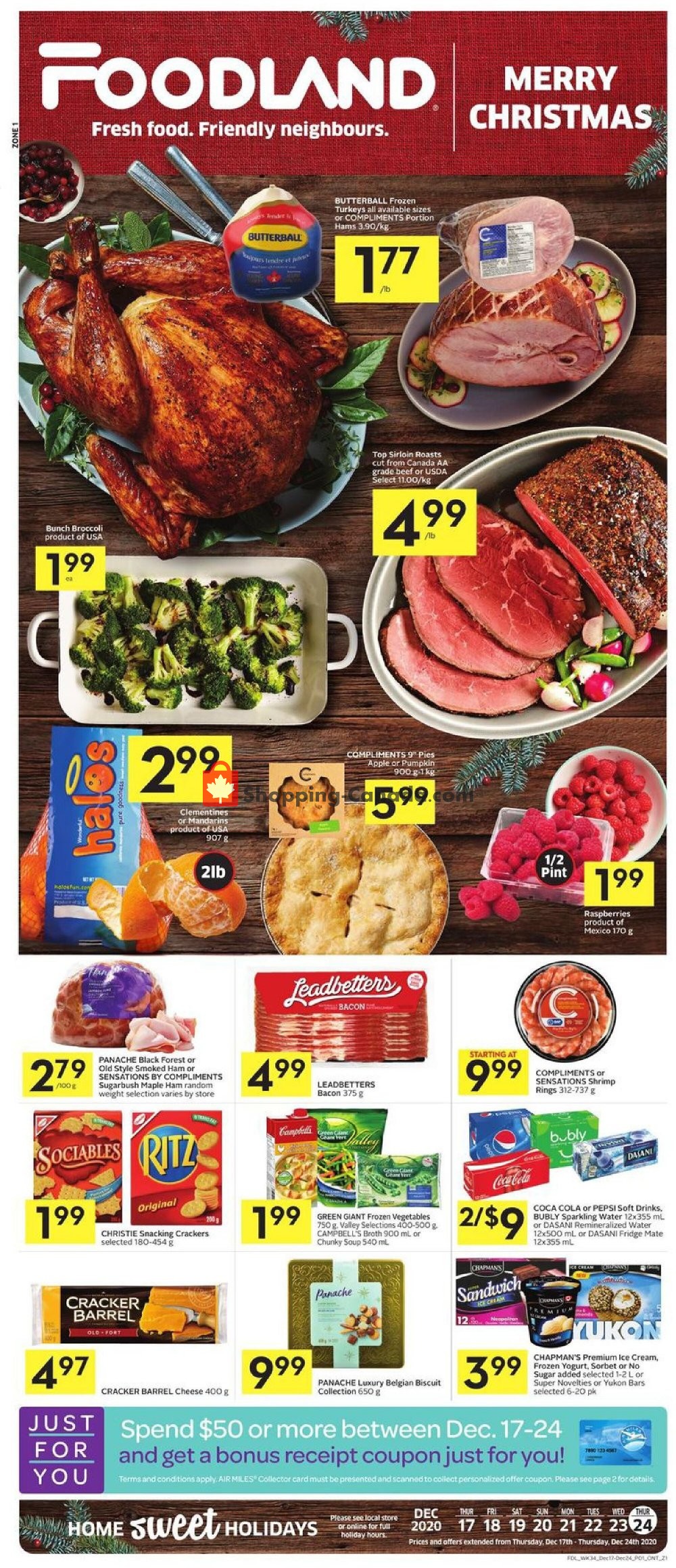 Foodland flyer from Thursday December 17, 2020 to Thursday December 24, 2020 - page 1