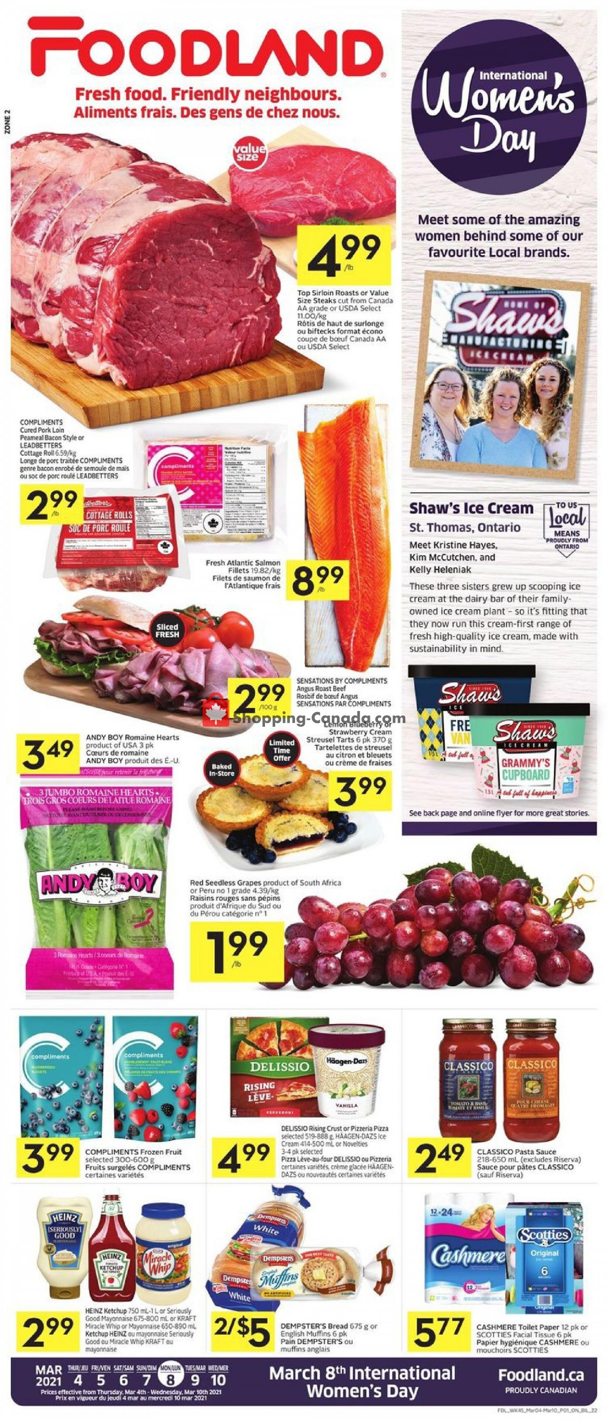 Foodland flyer from Thursday March 4, 2021 to Wednesday March 10, 2021 - page 1
