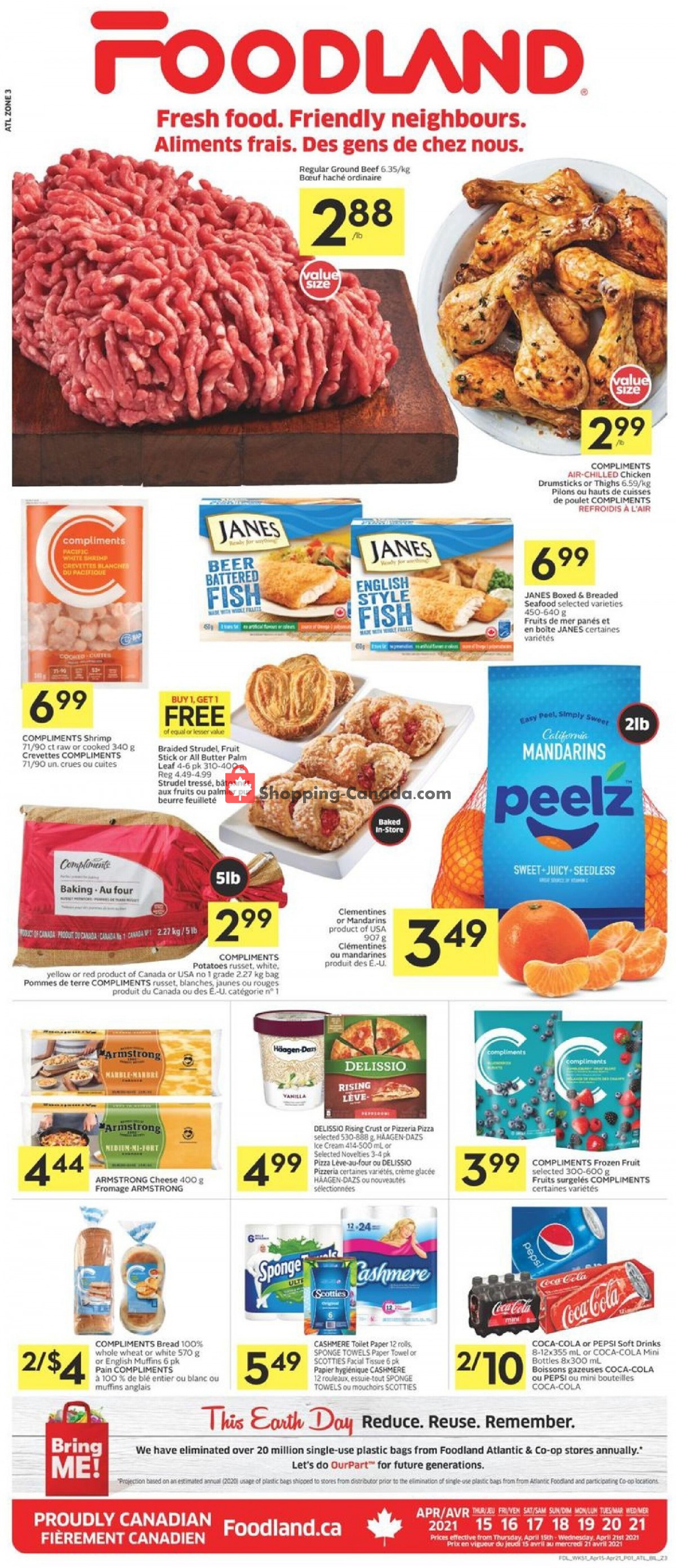 Foodland flyer from Thursday April 15, 2021 to Wednesday April 21, 2021 - page 1