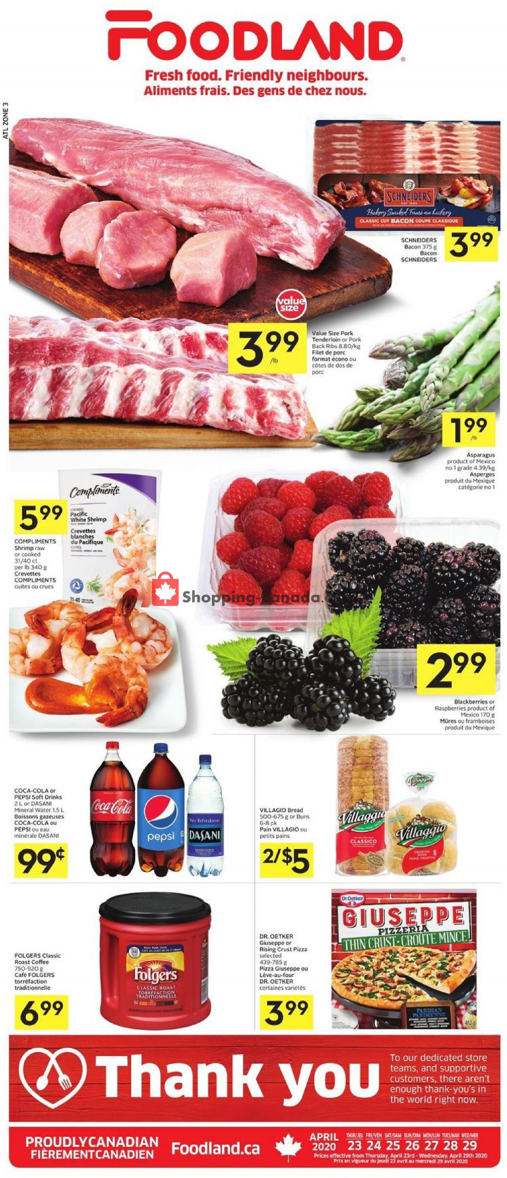 Foodland flyer from Thursday April 23, 2020 to Wednesday April 29, 2020 - page 1
