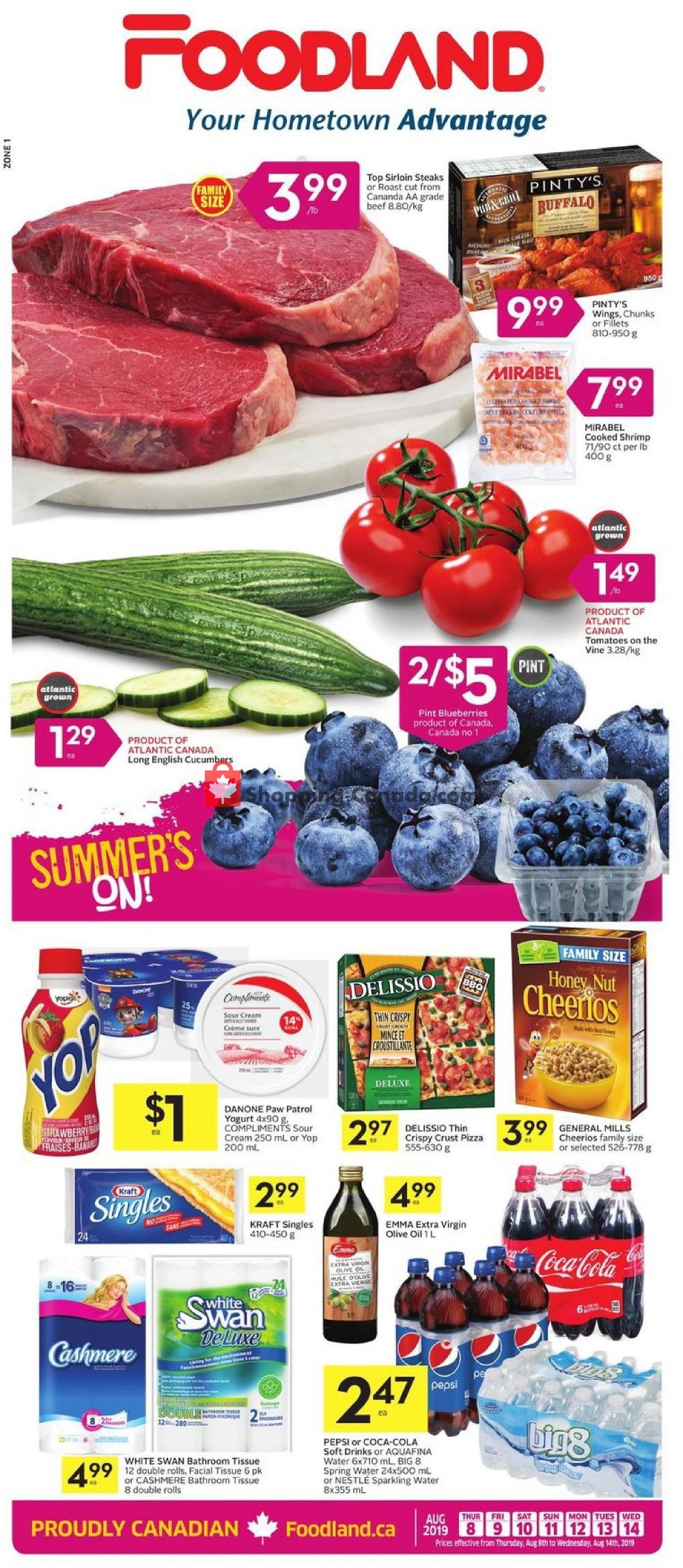 Foodland flyer from Thursday August 8, 2019 to Wednesday August 14, 2019 - page 1