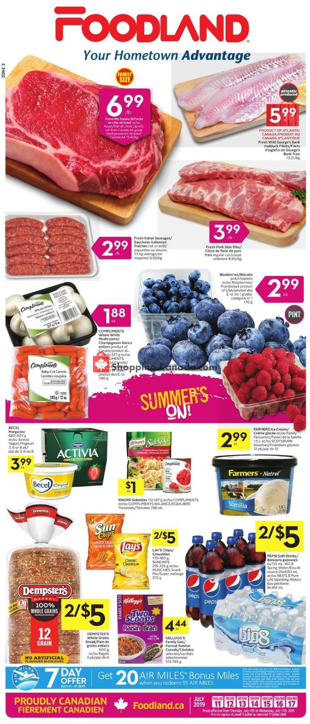 Foodland flyer from Thursday July 11, 2019 to Wednesday July 17, 2019 - page 1