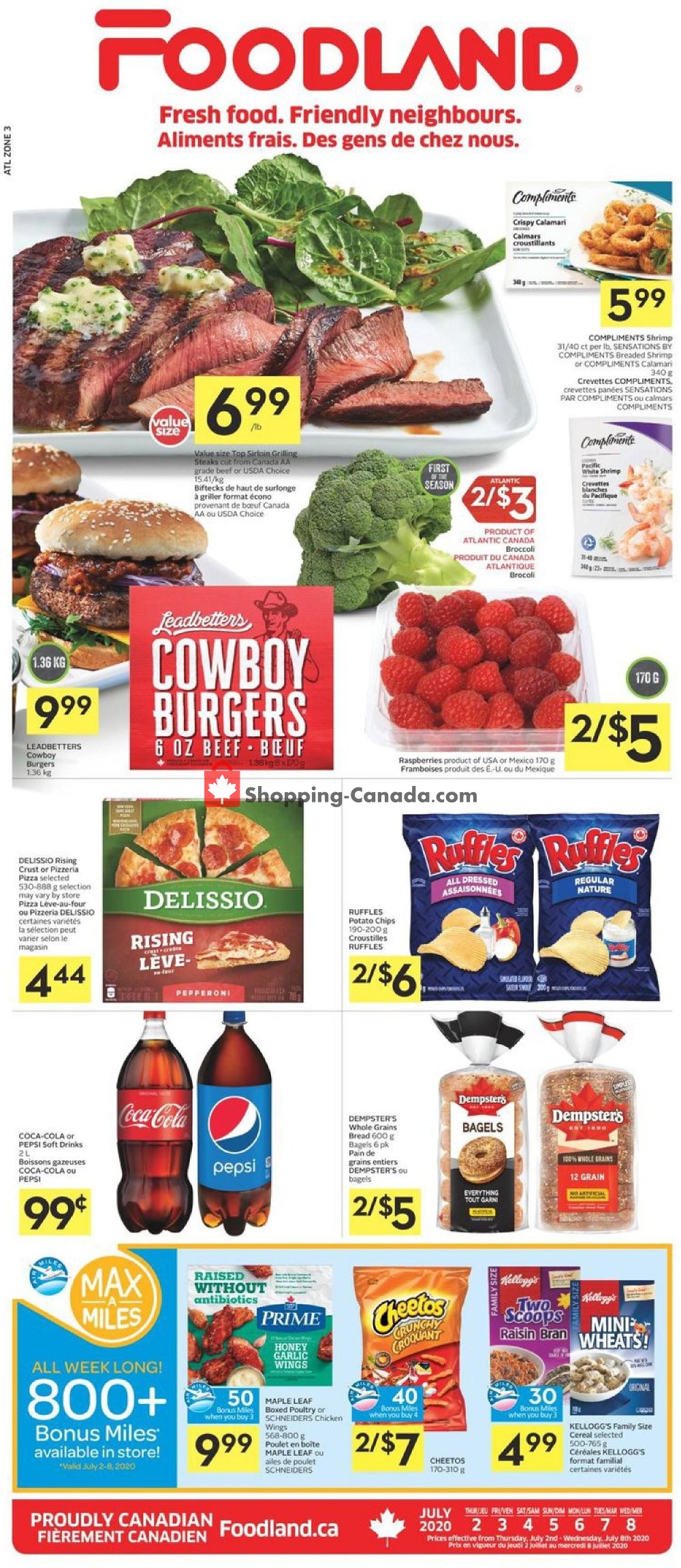 Foodland flyer from Thursday July 2, 2020 to Wednesday July 8, 2020 - page 1