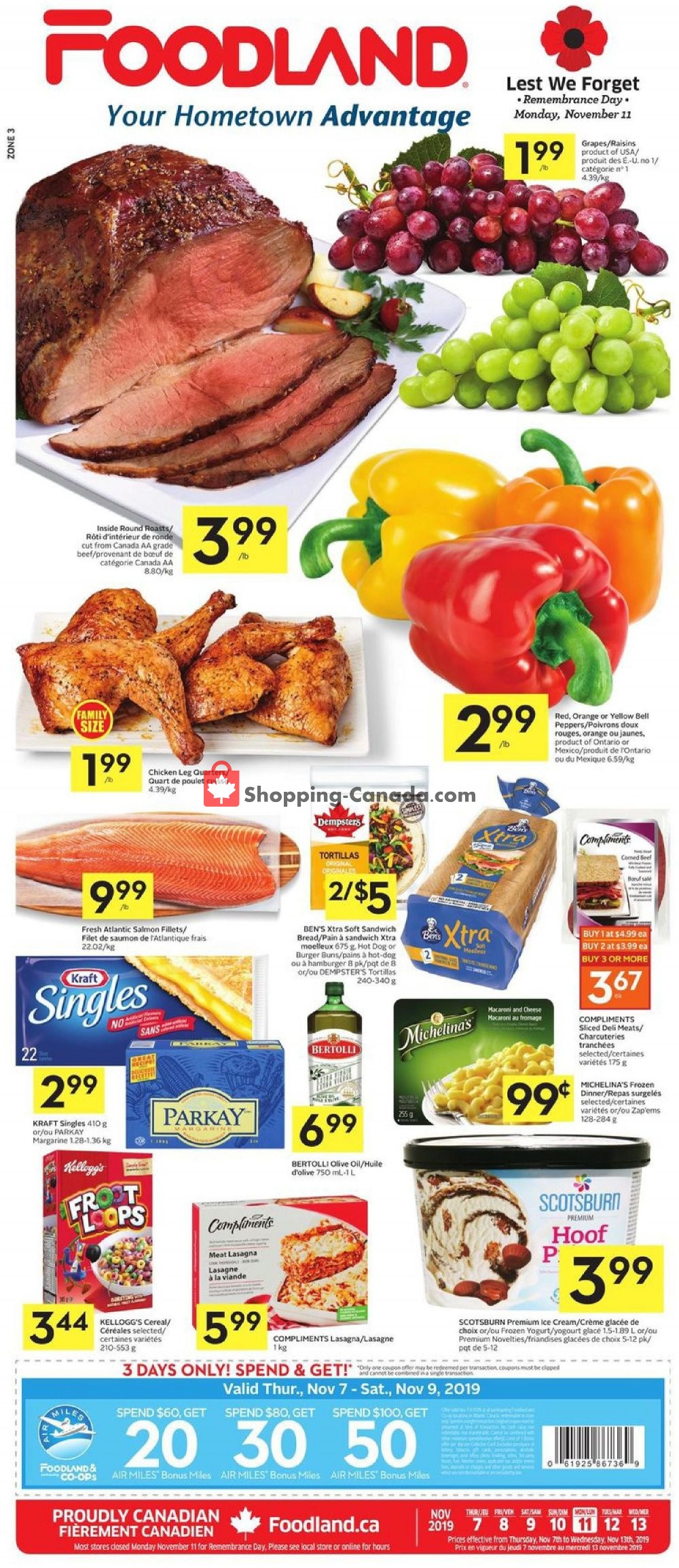 Foodland flyer from Thursday November 7, 2019 to Wednesday November 13, 2019 - page 1