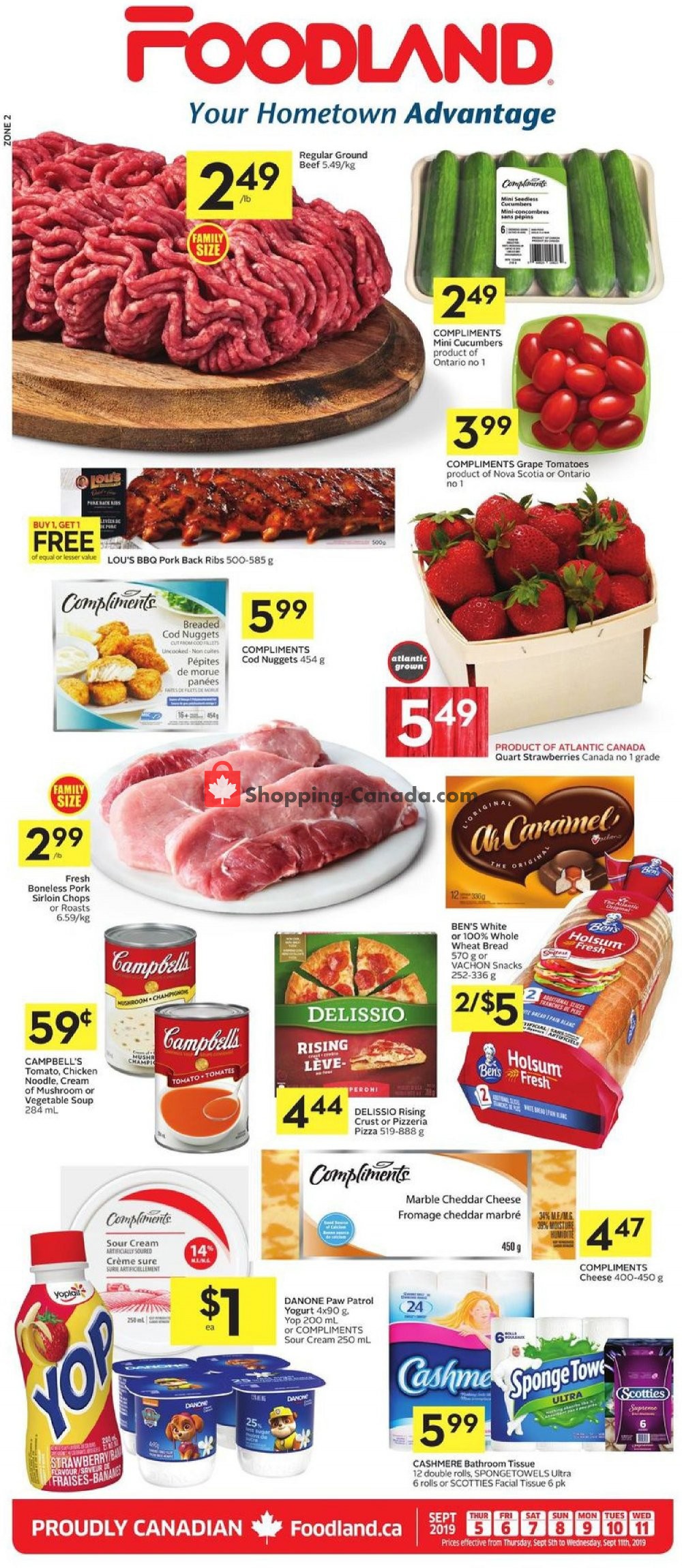 Foodland flyer from Thursday September 5, 2019 to Wednesday September 11, 2019 - page 1