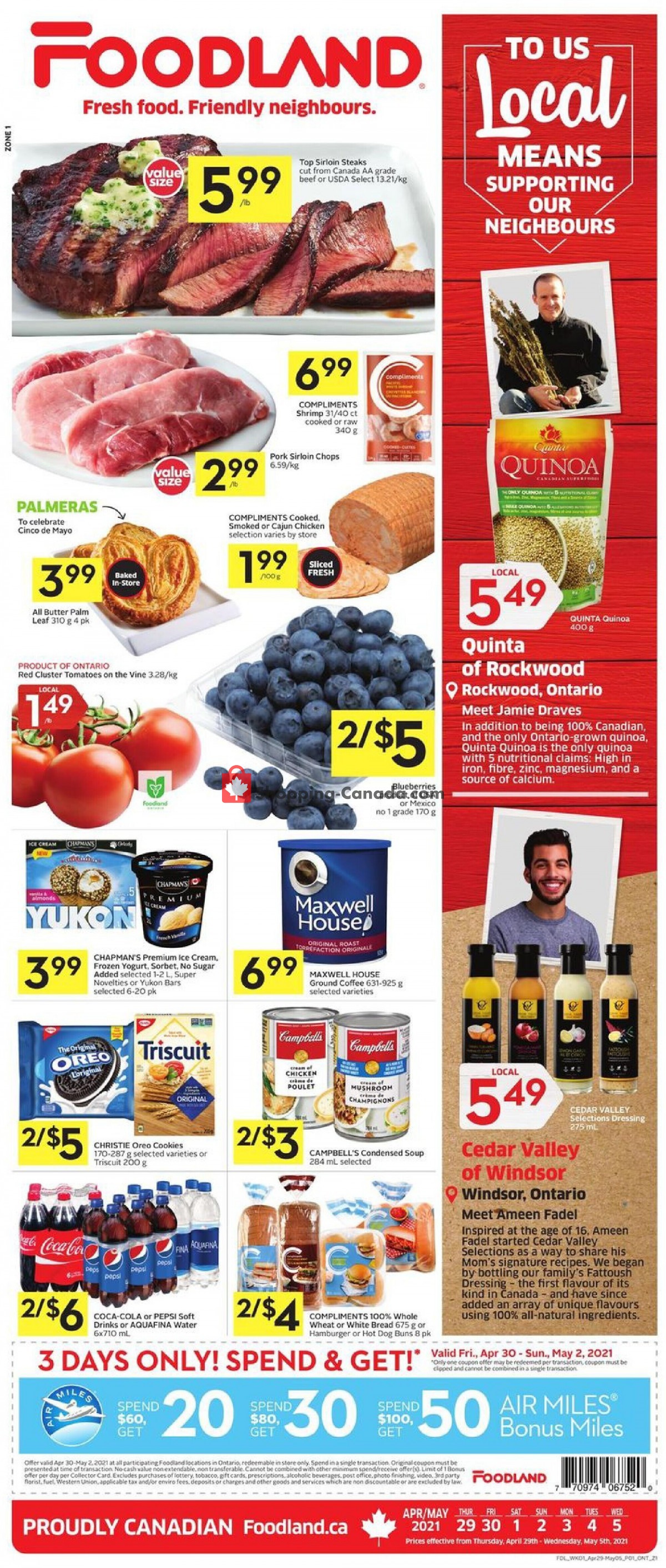 Foodland flyer from Thursday April 29, 2021 to Wednesday May 5, 2021 - page 1