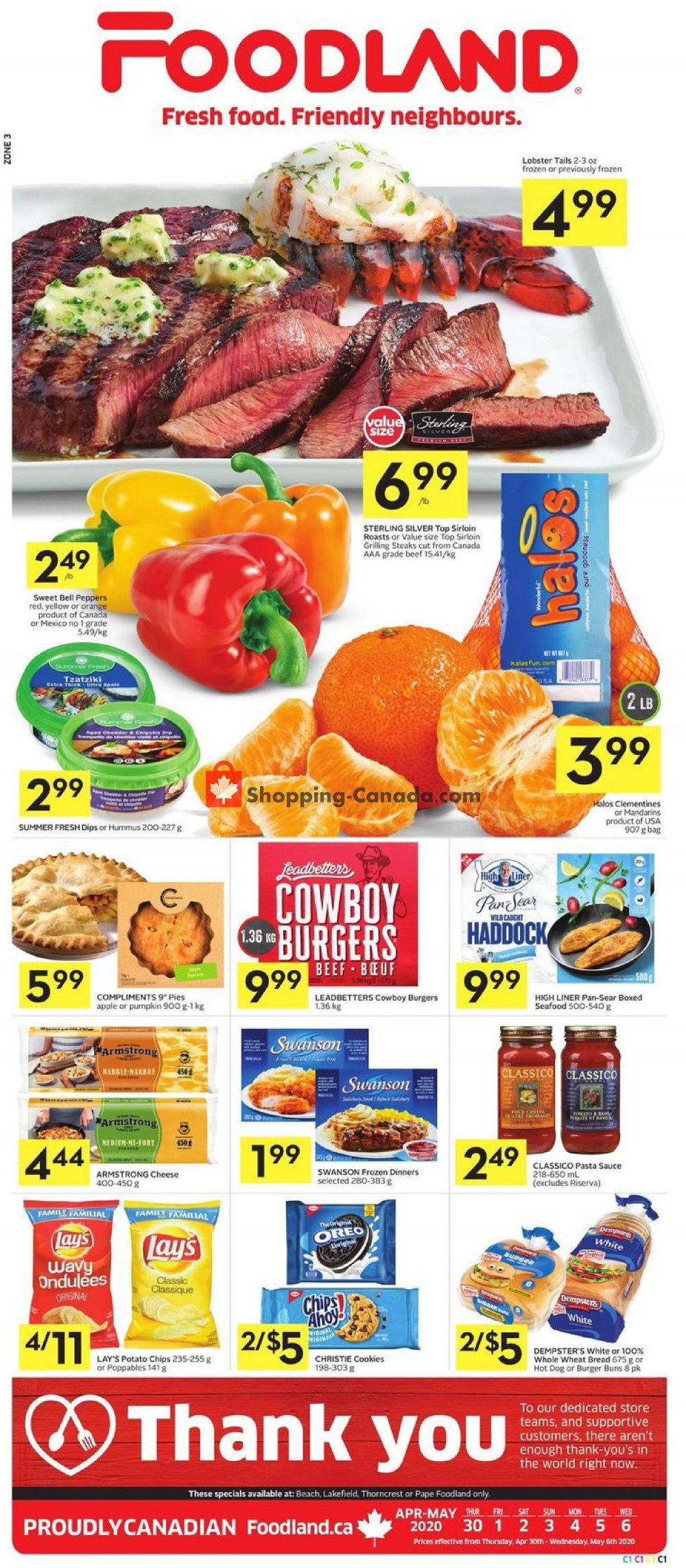Foodland flyer from Thursday April 30, 2020 to Wednesday May 6, 2020 - page 1