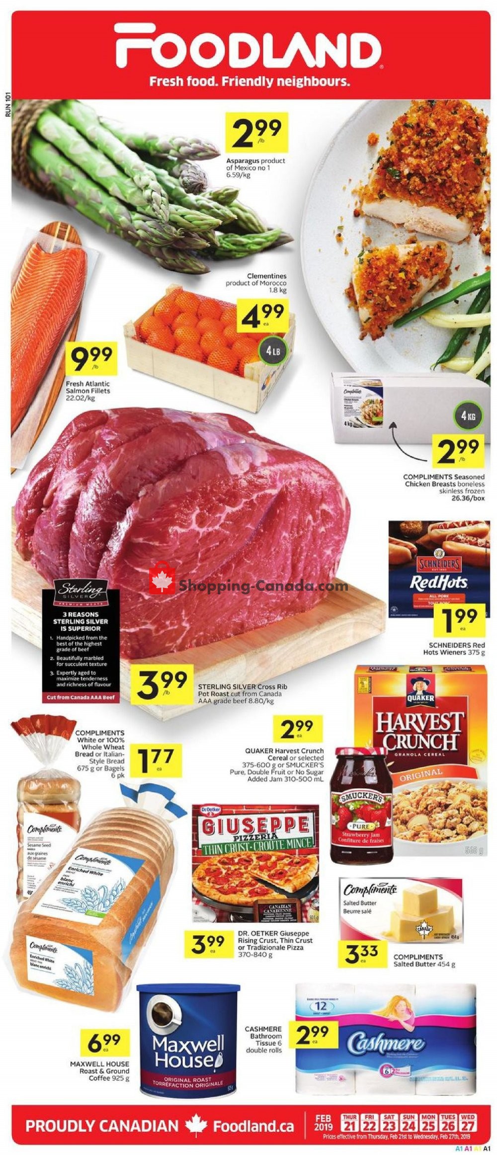 Foodland flyer from Thursday February 21, 2019 to Wednesday February 27, 2019 - page 1