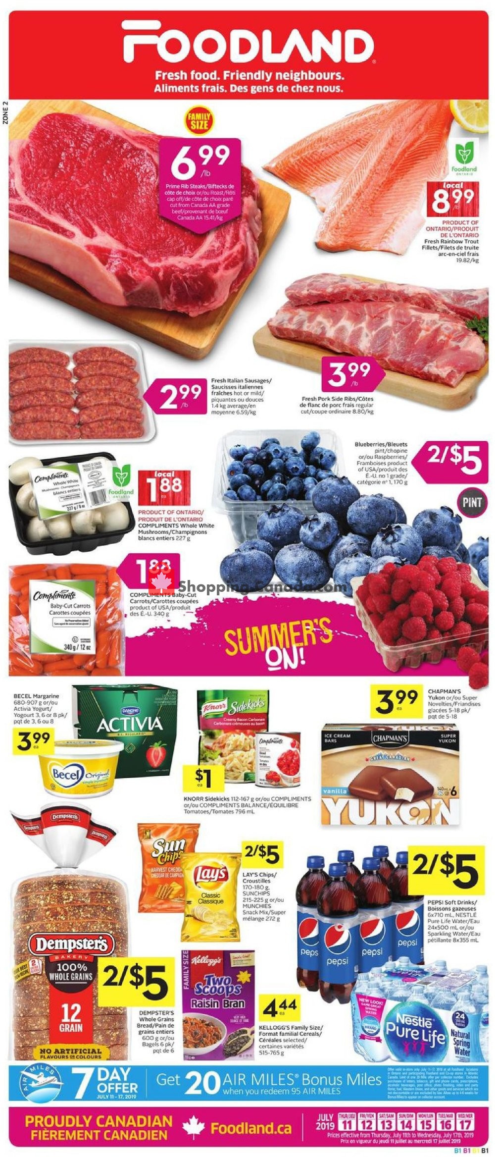 Foodland flyer from Thursday July 11, 2019 to Wednesday July 17, 2019 - page 1