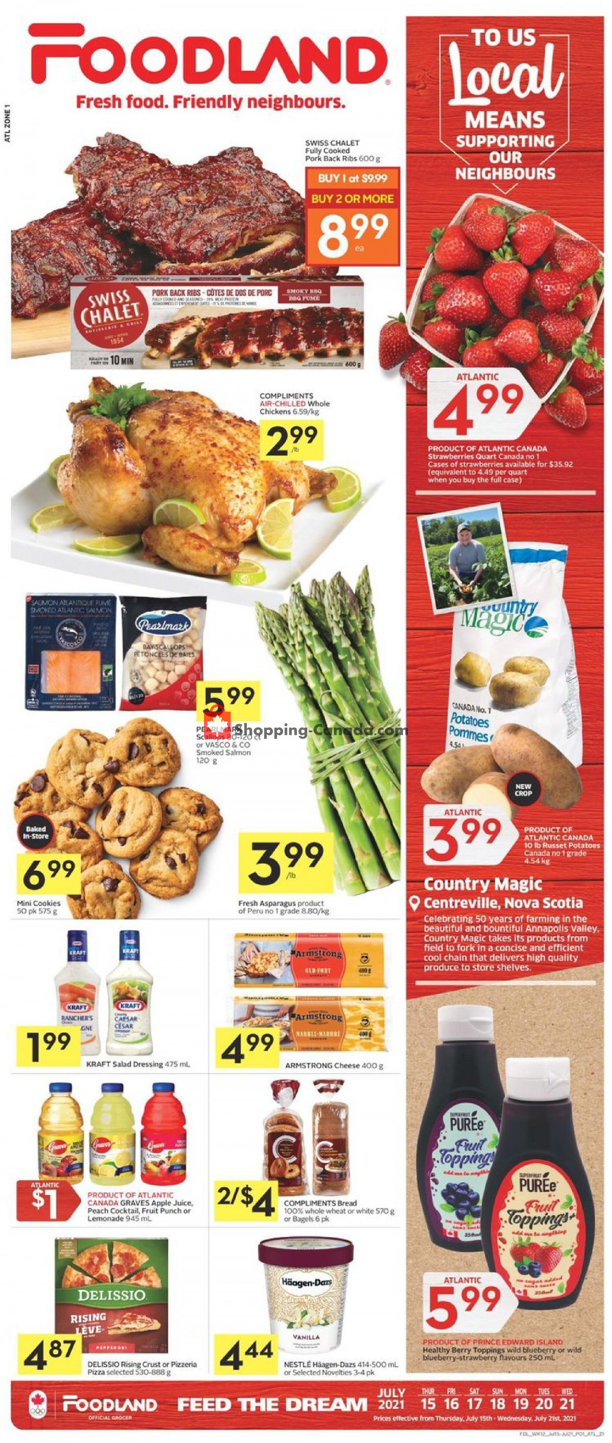 Foodland flyer from Thursday July 15, 2021 to Wednesday July 21, 2021 - page 1
