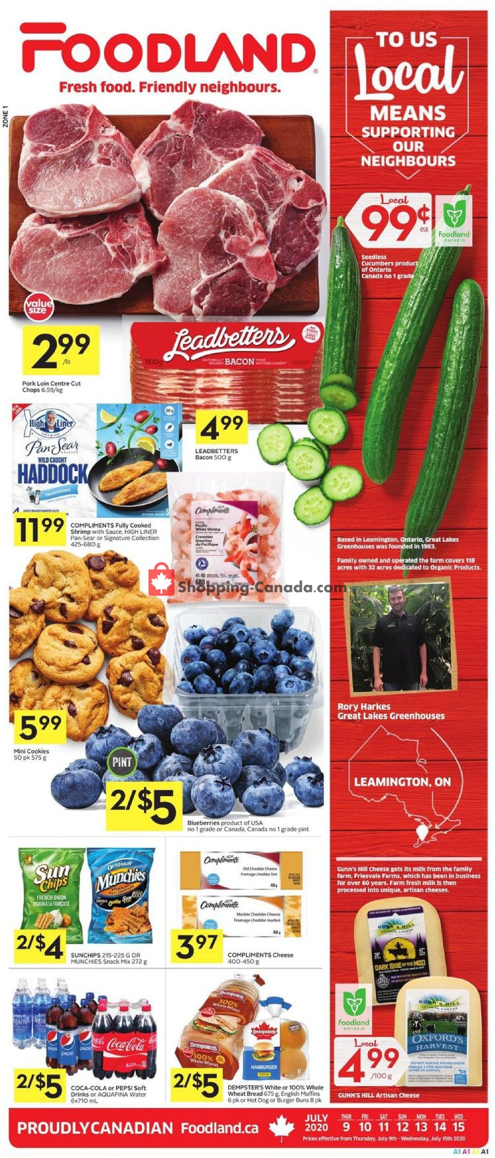 Foodland flyer from Thursday July 9, 2020 to Wednesday July 15, 2020 - page 1