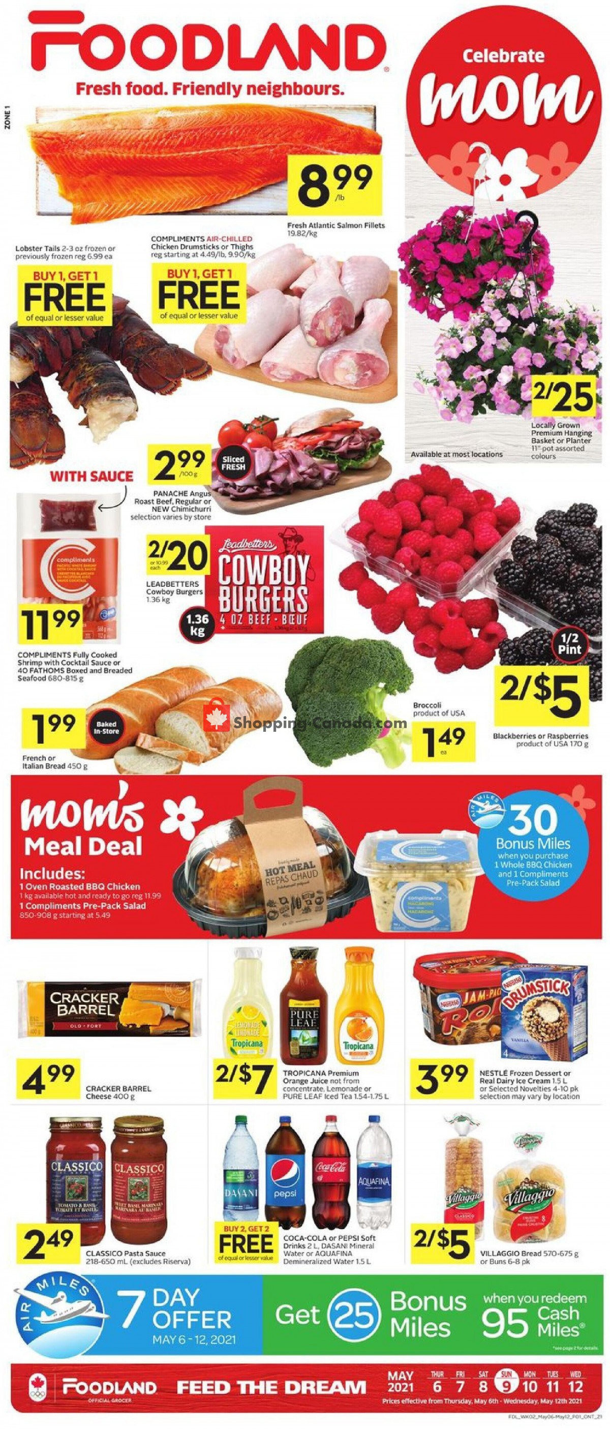 Foodland flyer from Thursday May 6, 2021 to Wednesday May 12, 2021 - page 1
