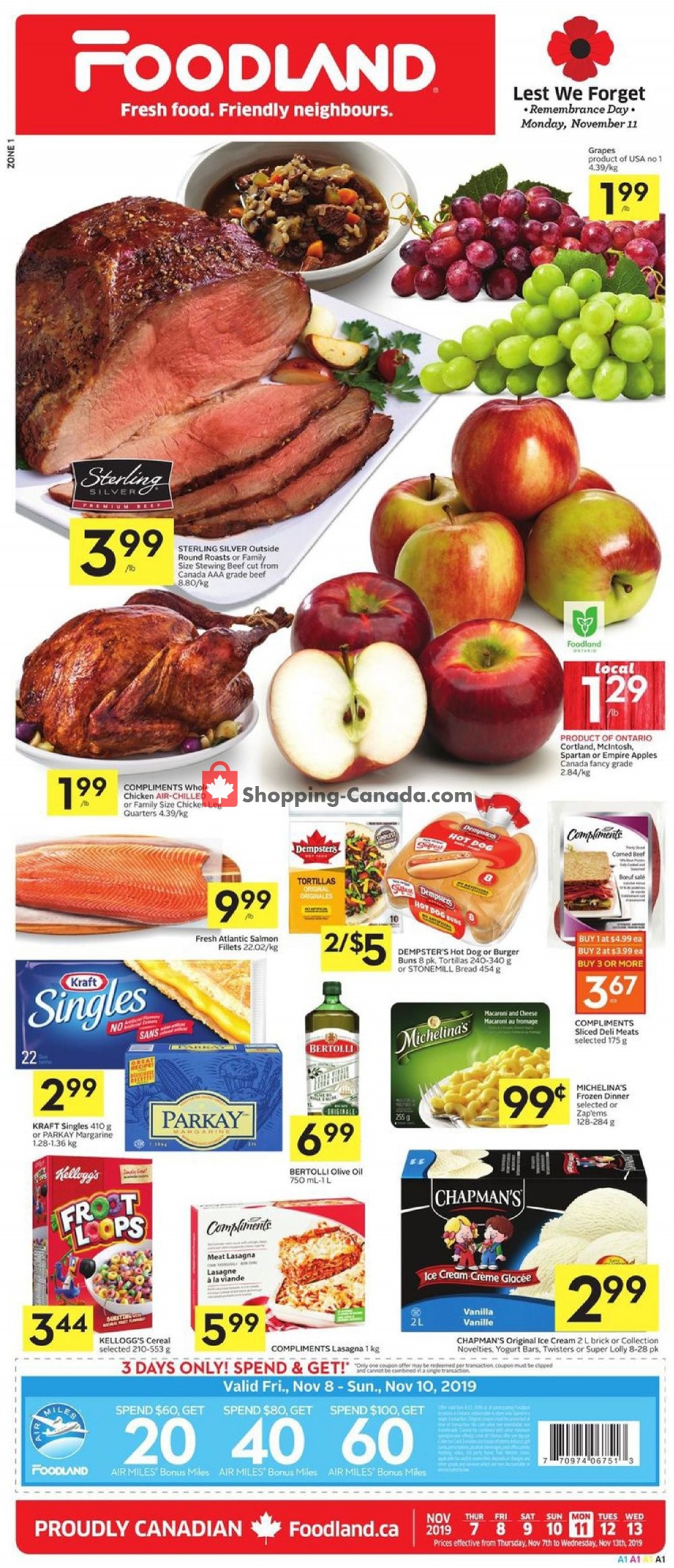 Foodland flyer from Thursday November 7, 2019 to Wednesday November 13, 2019 - page 1