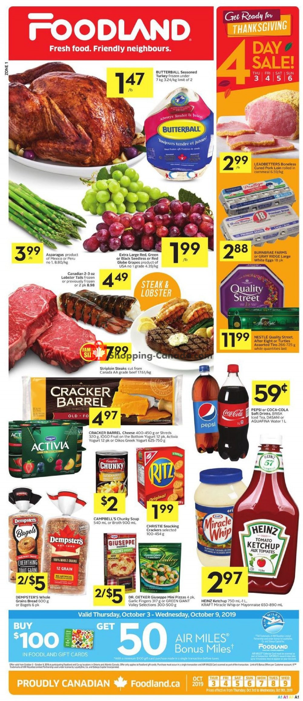 Foodland flyer from Thursday October 3, 2019 to Wednesday October 9, 2019 - page 1