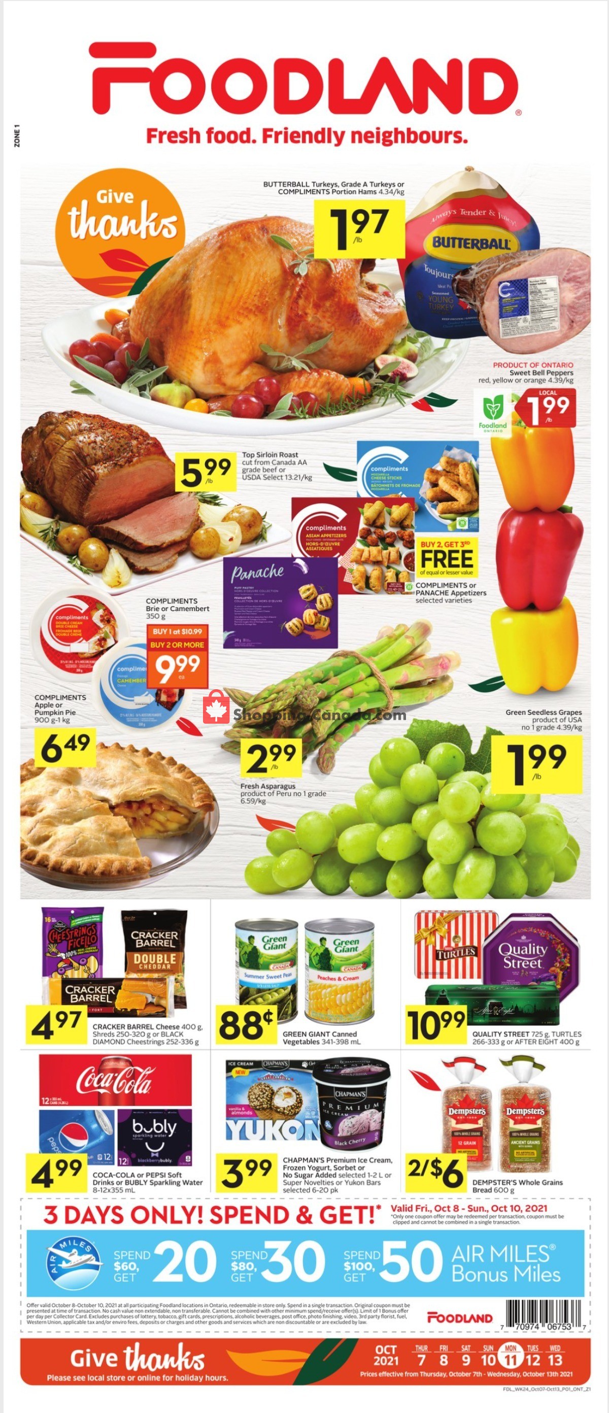 Foodland flyer from Thursday October 7, 2021 to Wednesday October 13, 2021 - page 1