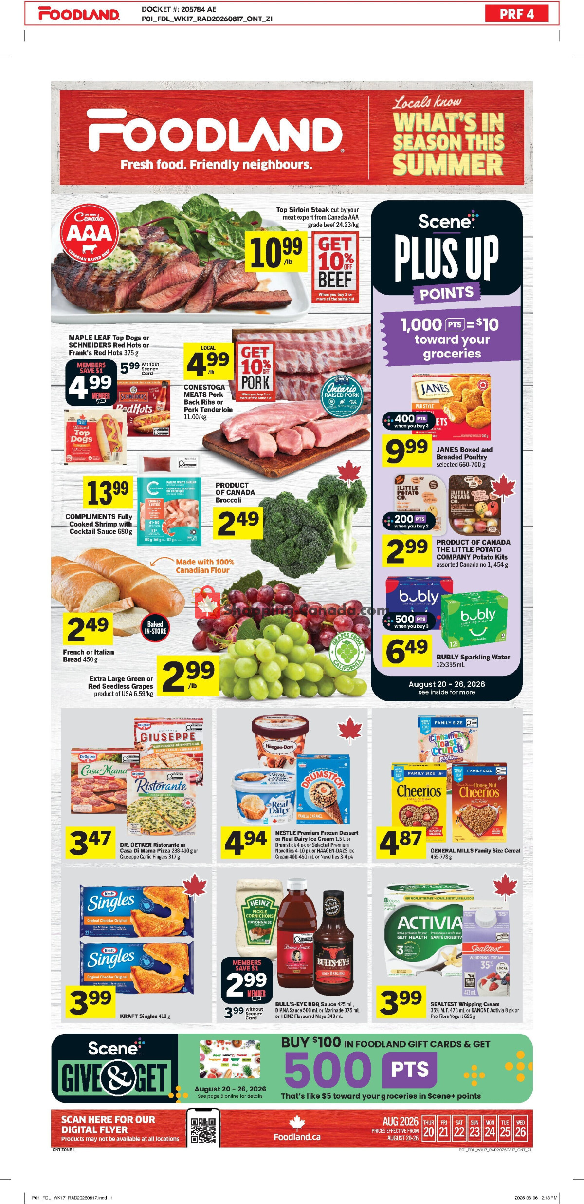 Foodland flyer from Thursday August 20, 2026 to Wednesday August 26, 2026 - page 1