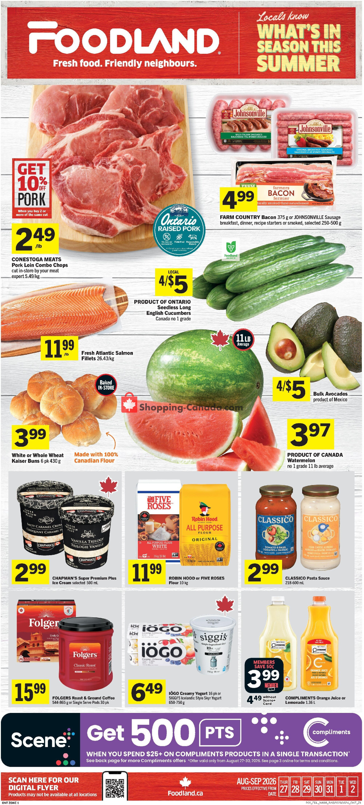 Foodland flyer from Thursday August 27, 2026 to Wednesday September 2, 2026 - page 1