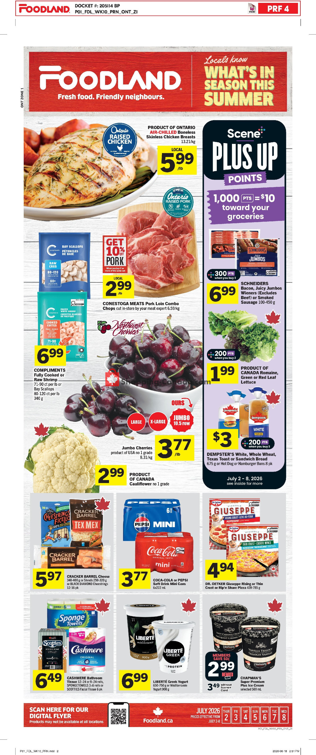 Foodland flyer from Thursday July 2, 2026 to Wednesday July 8, 2026 - page 1