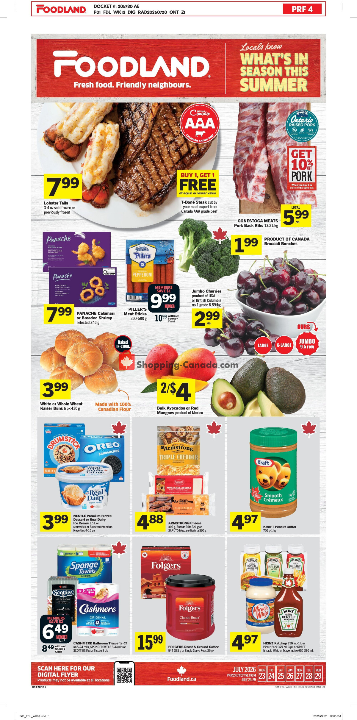 Foodland flyer from Thursday July 23, 2026 to Wednesday July 29, 2026 - page 1