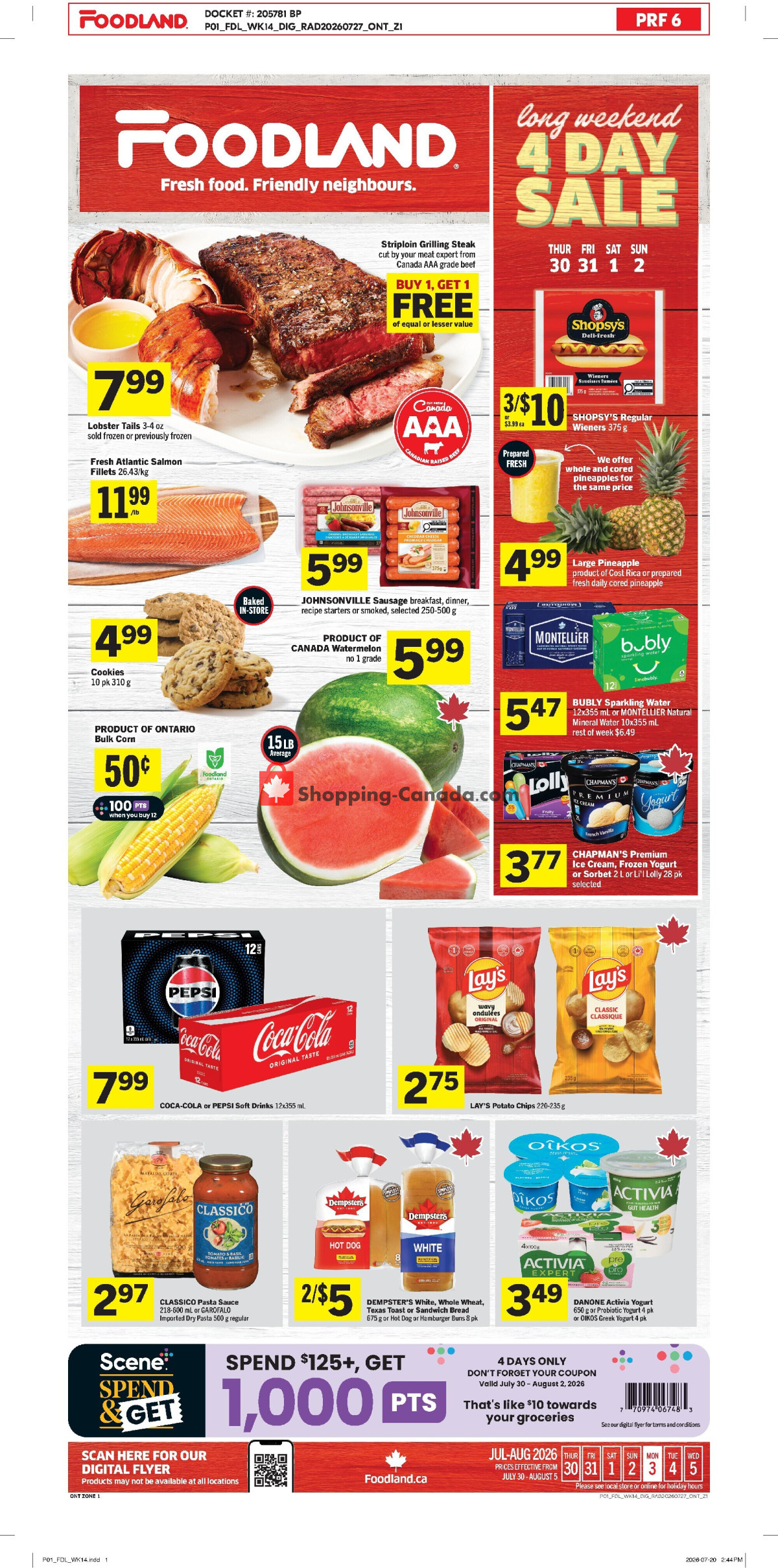 Foodland flyer from Thursday July 30, 2026 to Wednesday August 5, 2026 - page 1