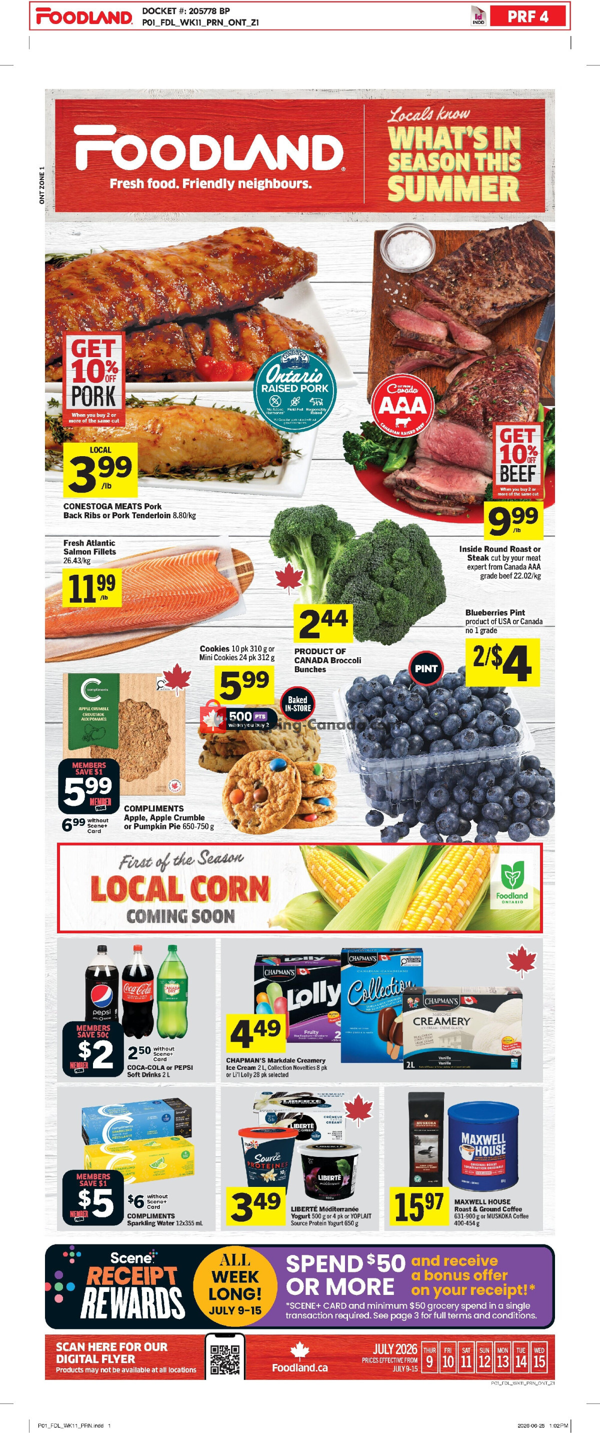 Foodland flyer from Thursday July 9, 2026 to Wednesday July 15, 2026 - page 1