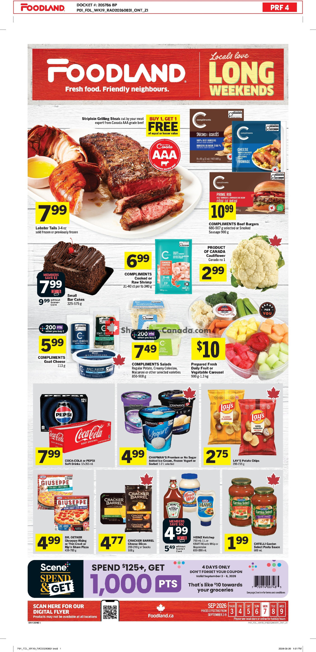 Foodland flyer from Thursday September 3, 2026 to Wednesday September 9, 2026 - page 1