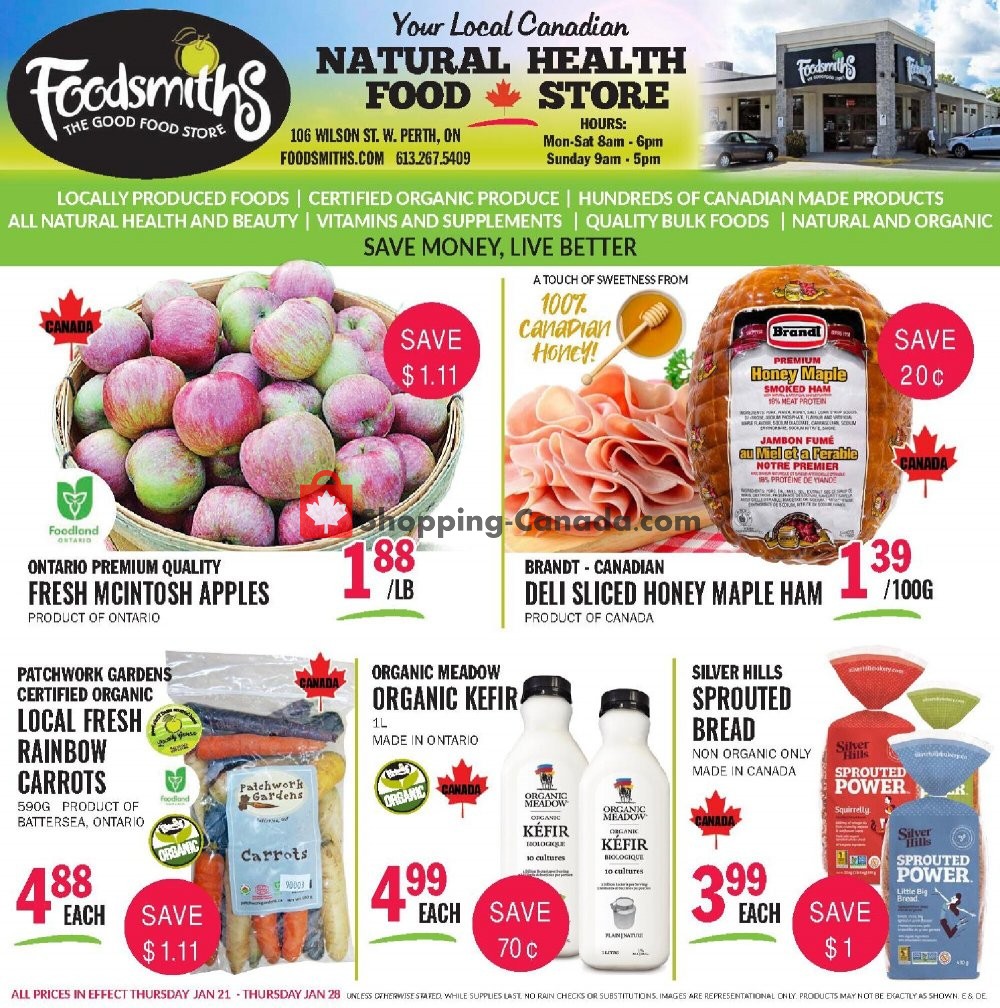 Foodsmiths flyer from Thursday January 21, 2021 to Thursday January 28, 2021 - page 1