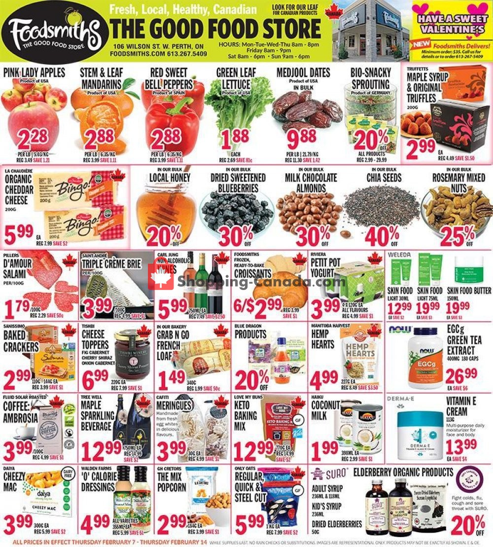 Foodsmiths flyer from Thursday February 7, 2019 to Thursday February 14, 2019 - page 1