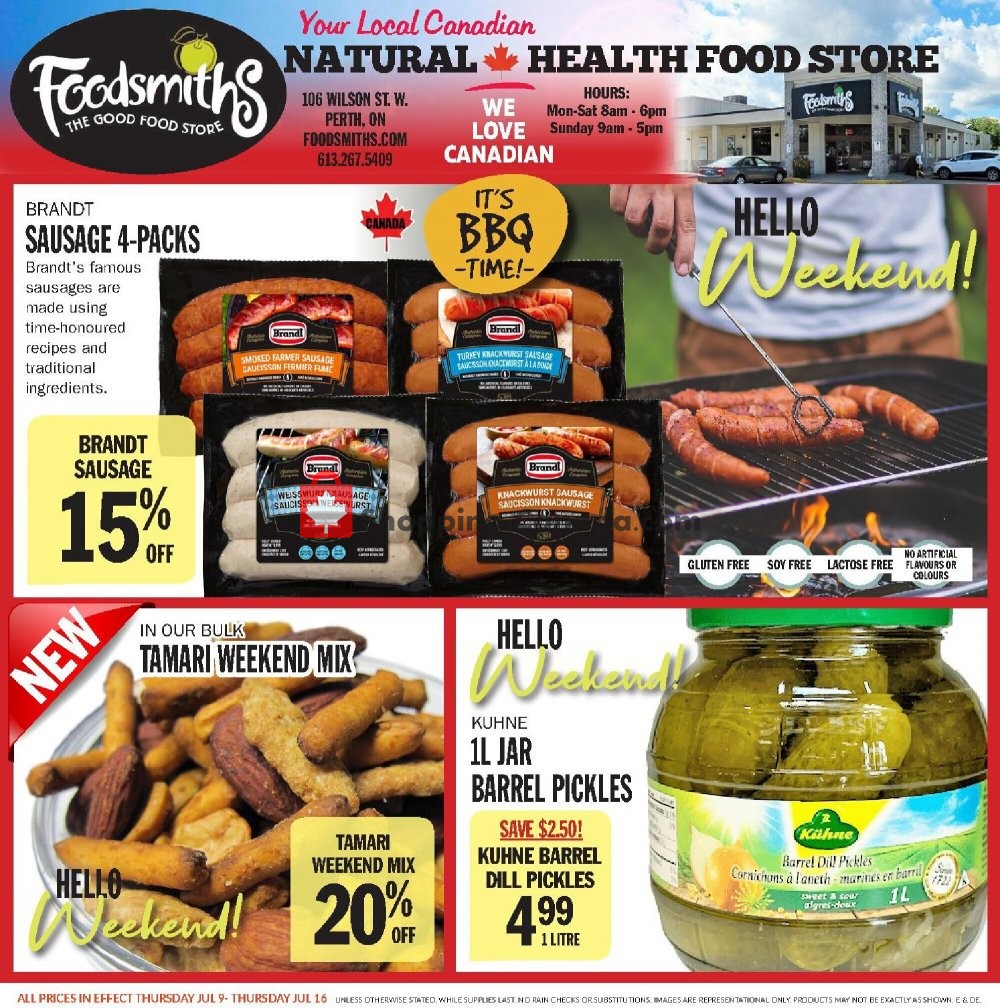 Foodsmiths flyer from Thursday July 9, 2020 to Thursday July 16, 2020 - page 1