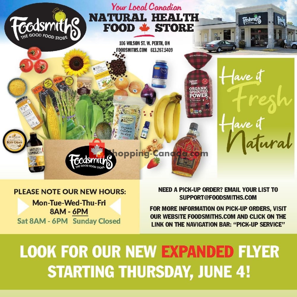 Foodsmiths flyer from Friday May 29, 2020 to Wednesday June 3, 2020 - page 1