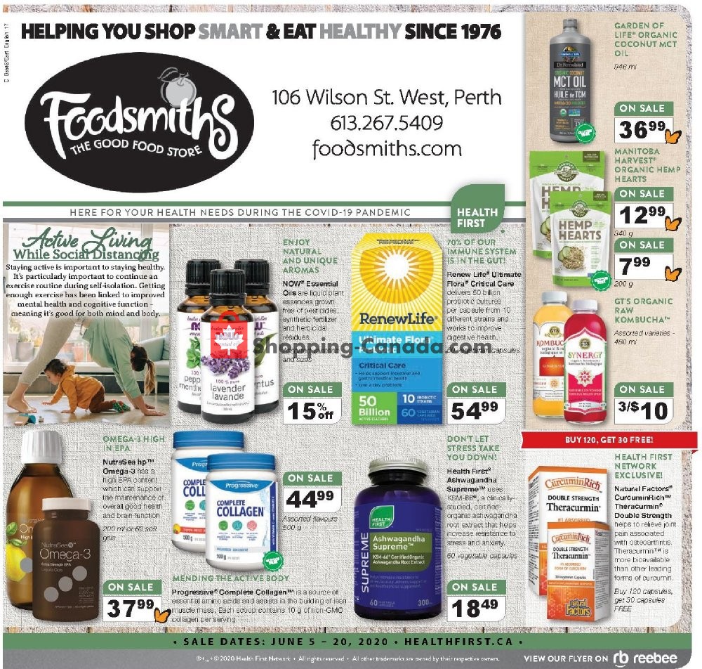 Foodsmiths flyer from Friday June 5, 2020 to Saturday June 20, 2020 - page 1