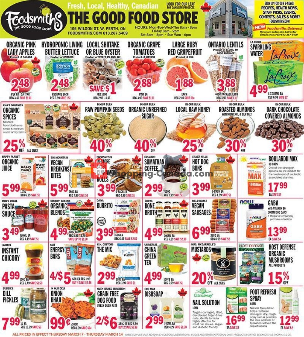 Foodsmiths flyer from Thursday March 7, 2019 to Thursday March 14, 2019 - page 1