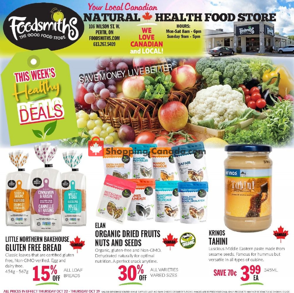 Foodsmiths Canada, flyer (Special Offer) October 23 October 29