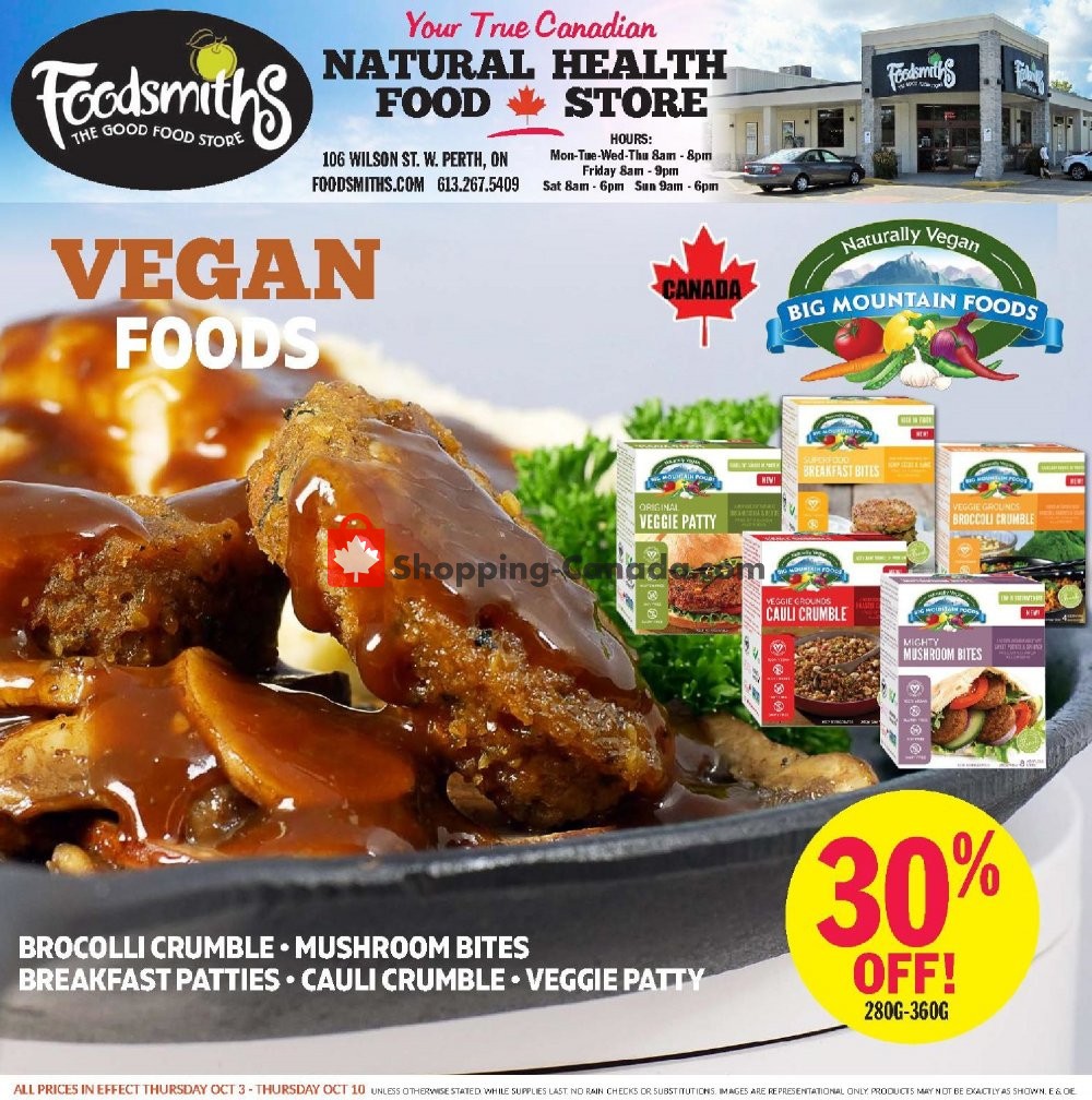 Foodsmiths flyer from Thursday October 3, 2019 to Thursday October 10, 2019 - page 1