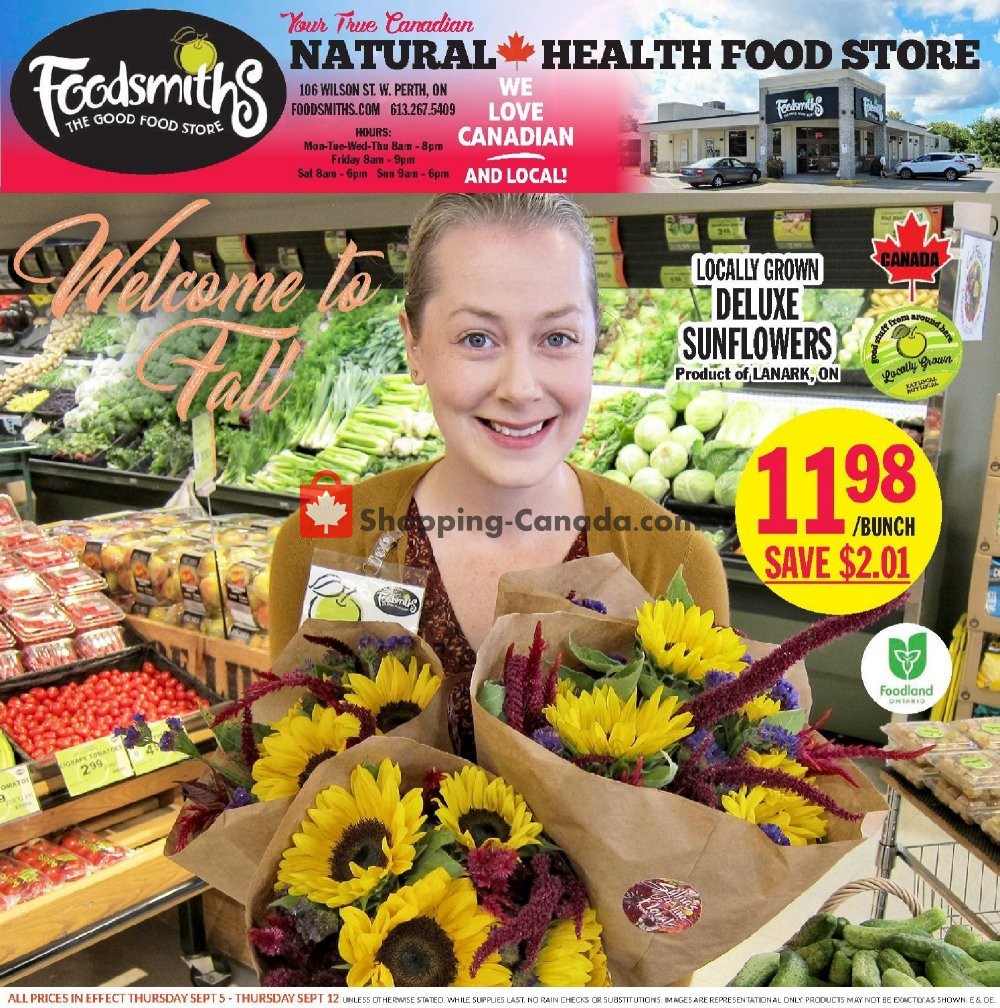 Foodsmiths flyer from Thursday September 5, 2019 to Thursday September 12, 2019 - page 1