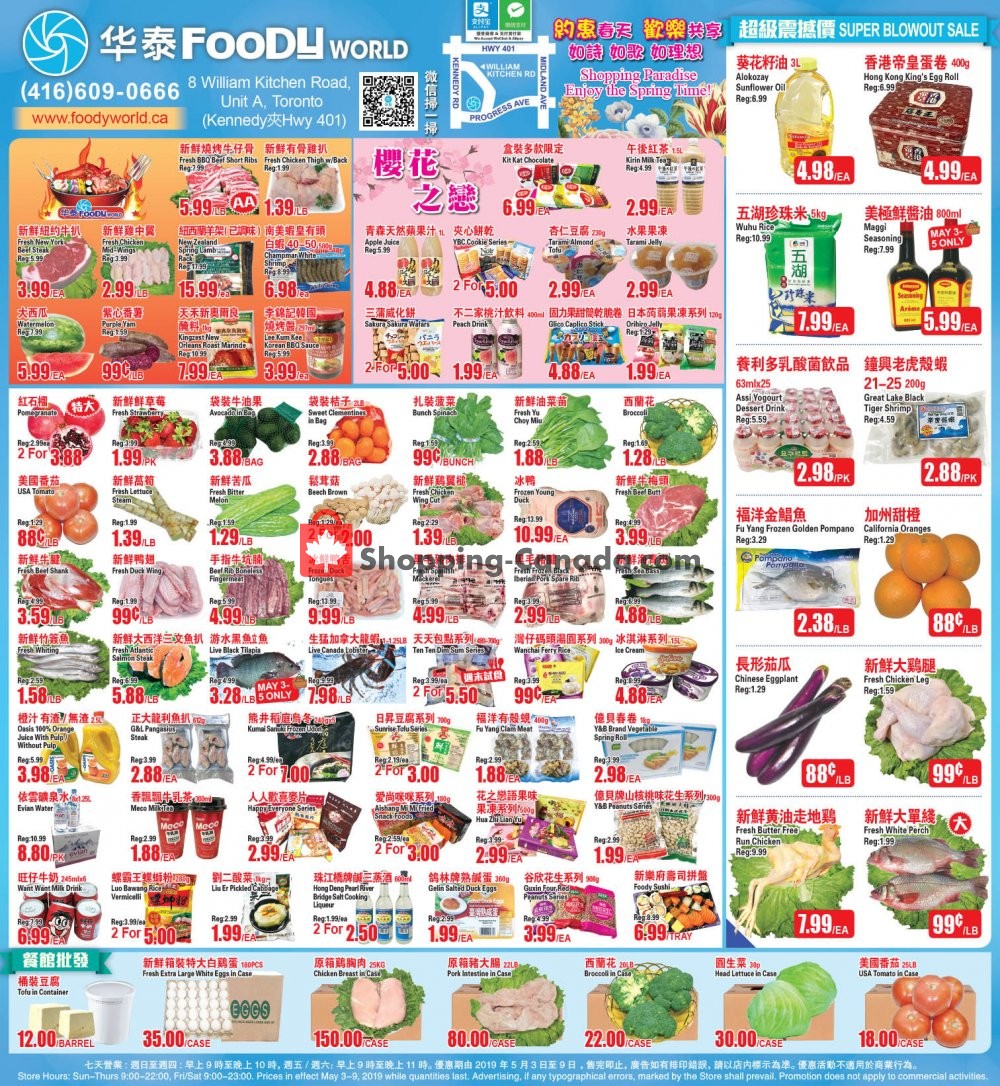 Foody World flyer from Friday May 3, 2019 to Thursday May 9, 2019 - page 1